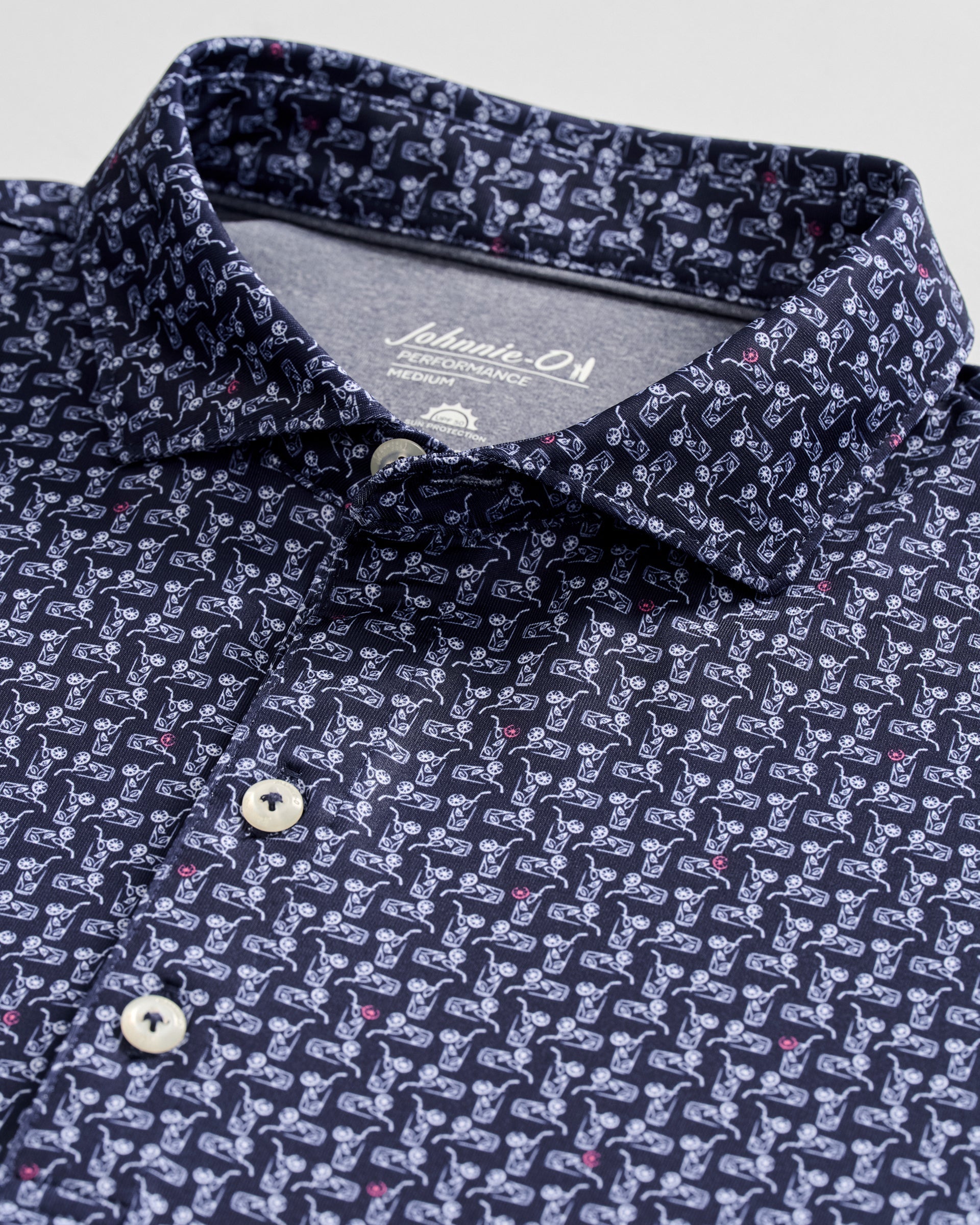 Johnnie-O Performance Jersey Polo - Minty, Navy