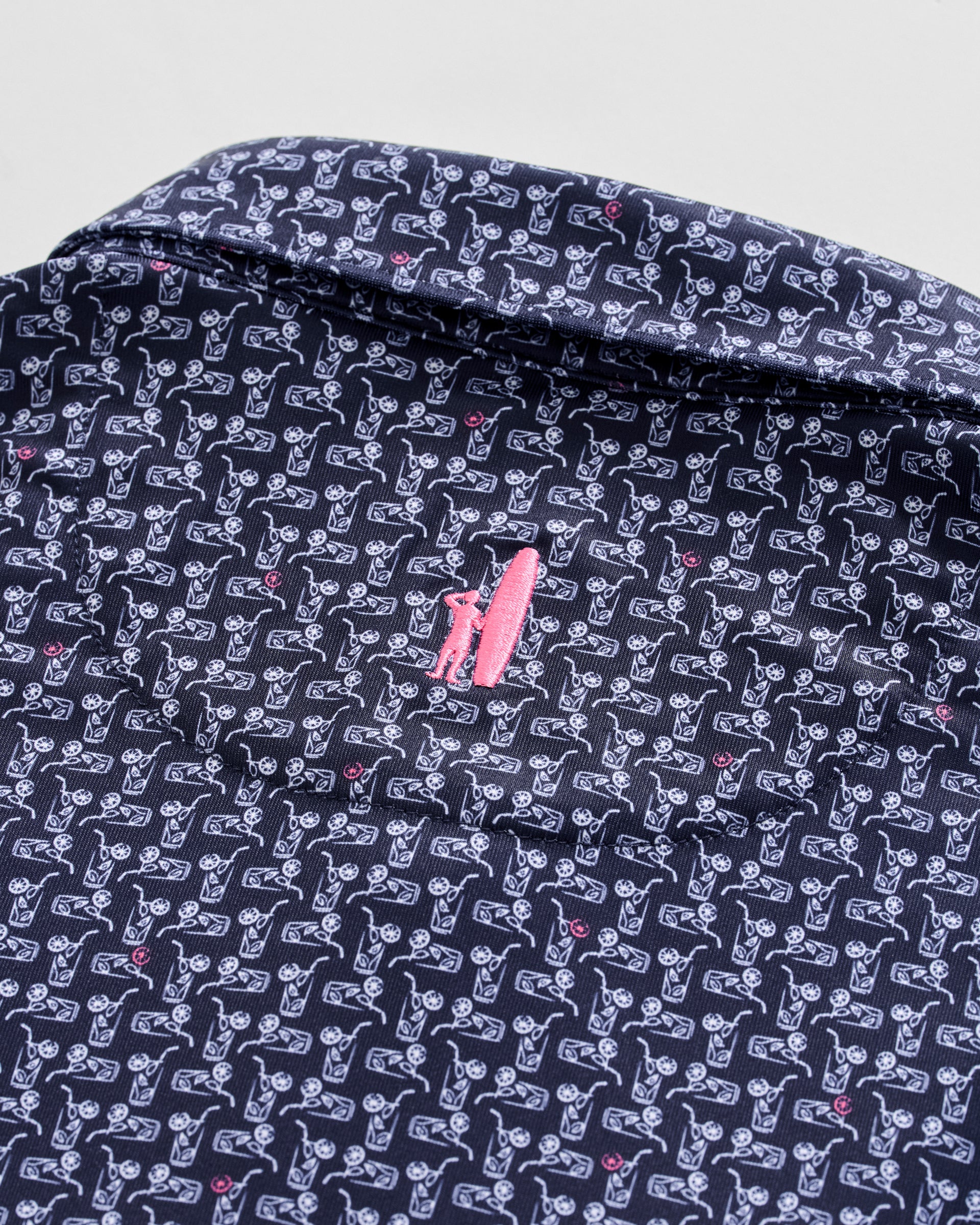 Johnnie-O Performance Jersey Polo - Minty, Navy