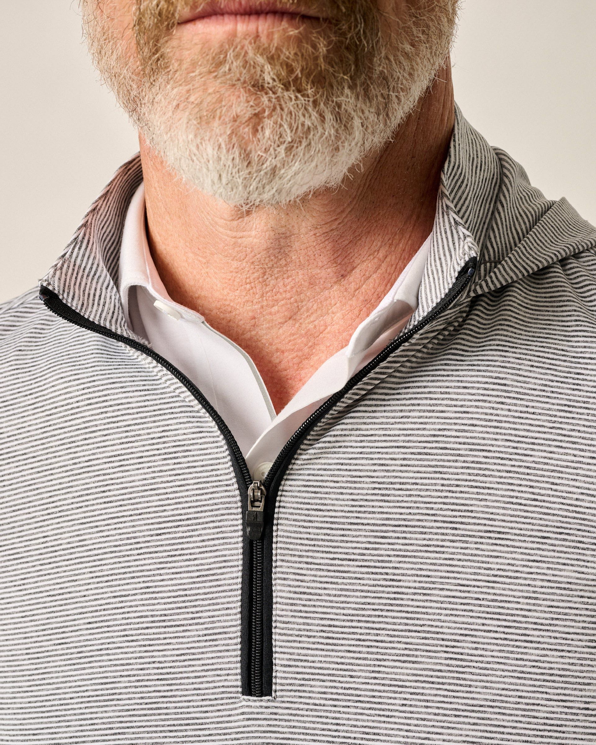 Johnnie-O Hybrid Performance 1/4 Zip Hoodie, Charcoal