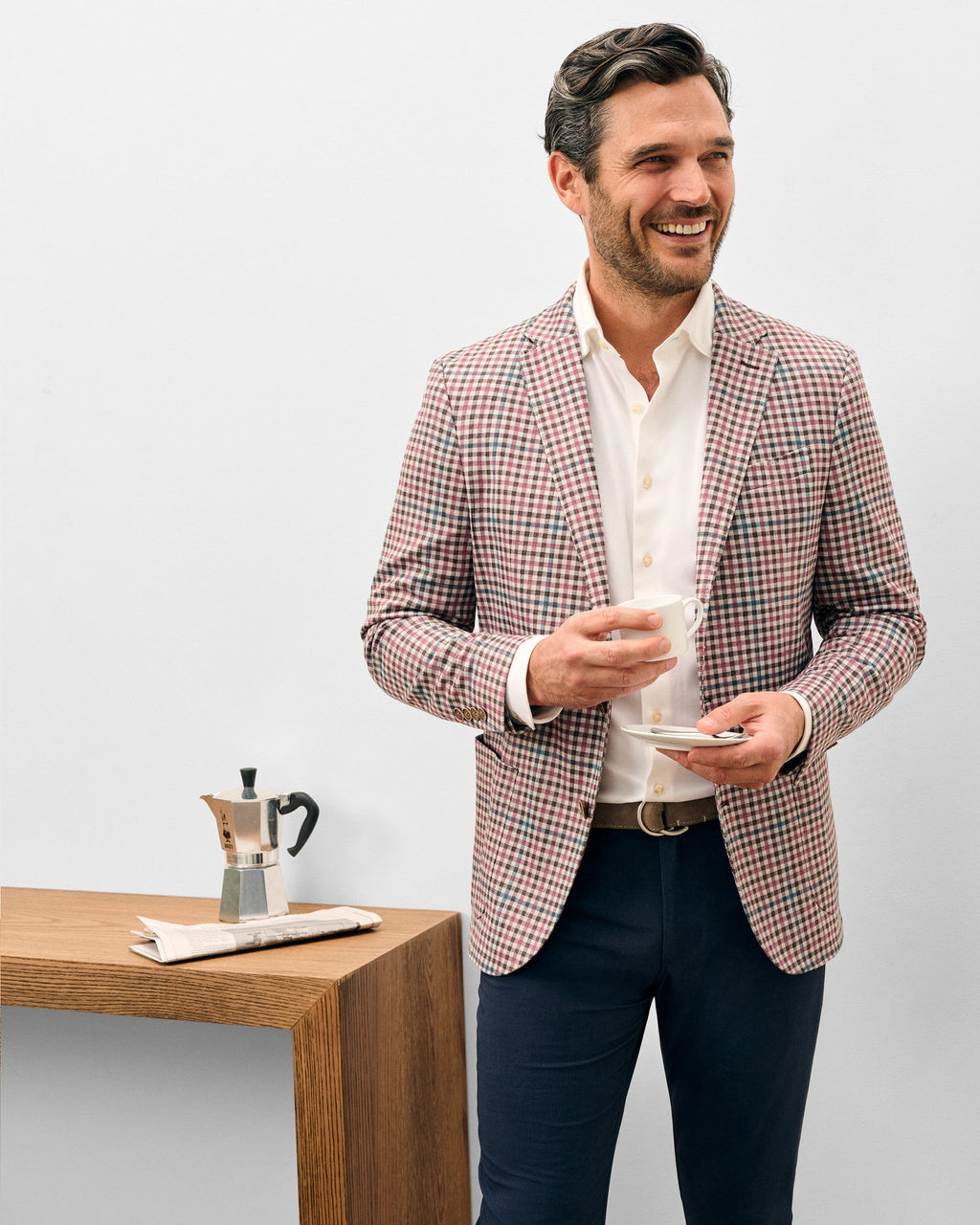 Johnnie-O Mitchiner Top Shelf Printed Knit Sport Coat, Hazelnut