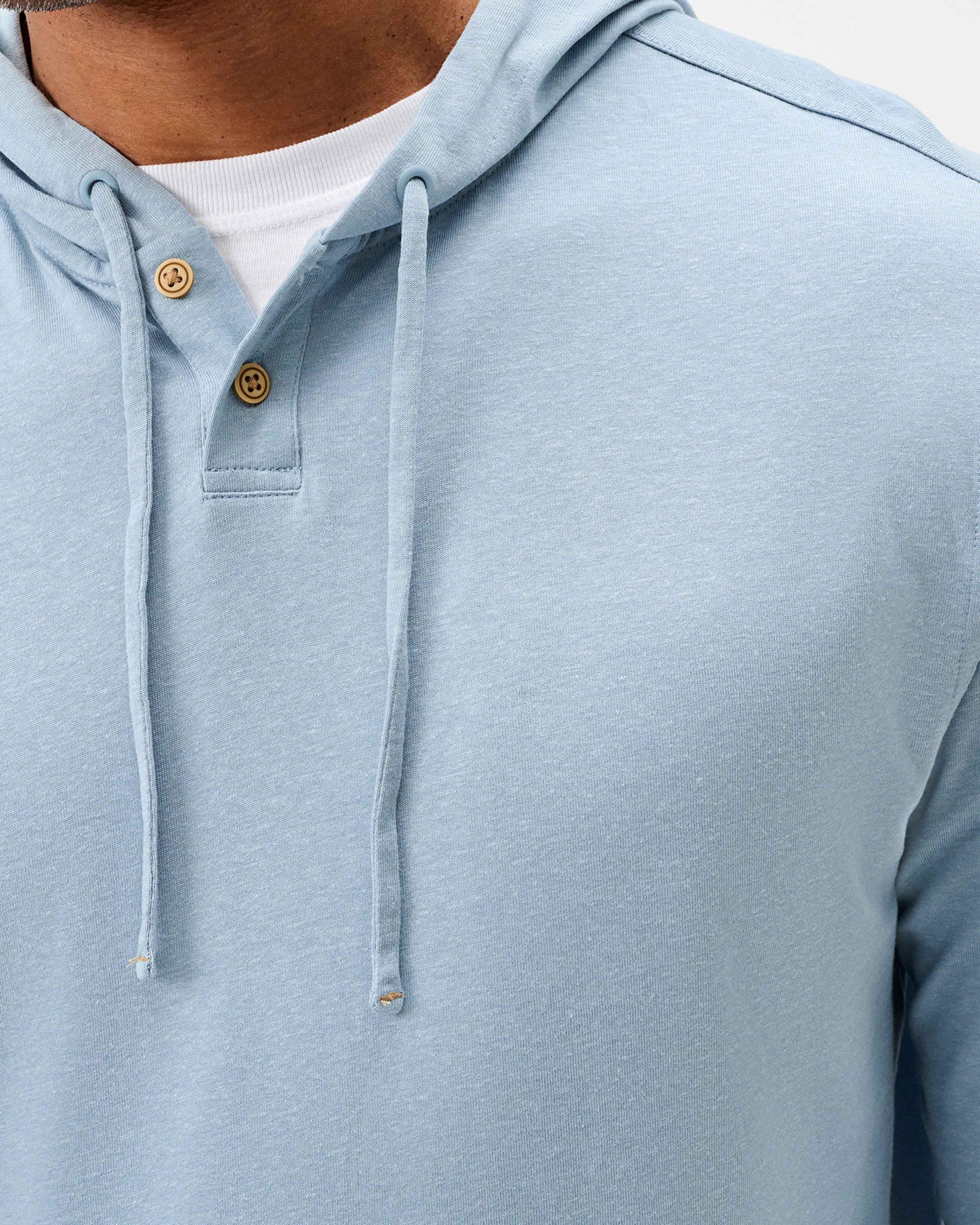 Johnnie-O Jase 2-Button Slub Hoodie, Maliblu