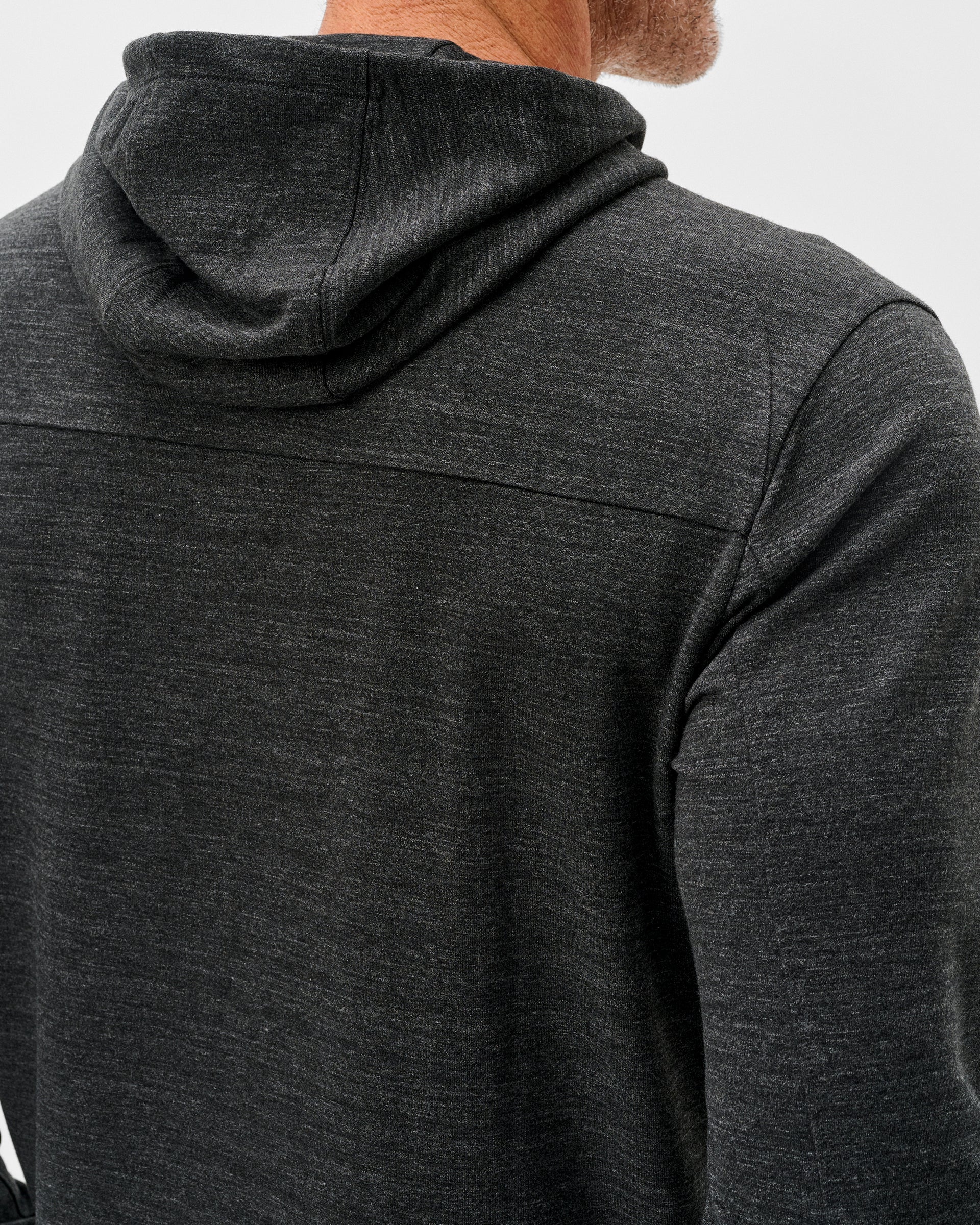 Johnnie-O Remmy Midweight Performance Hoodie, Heather Black