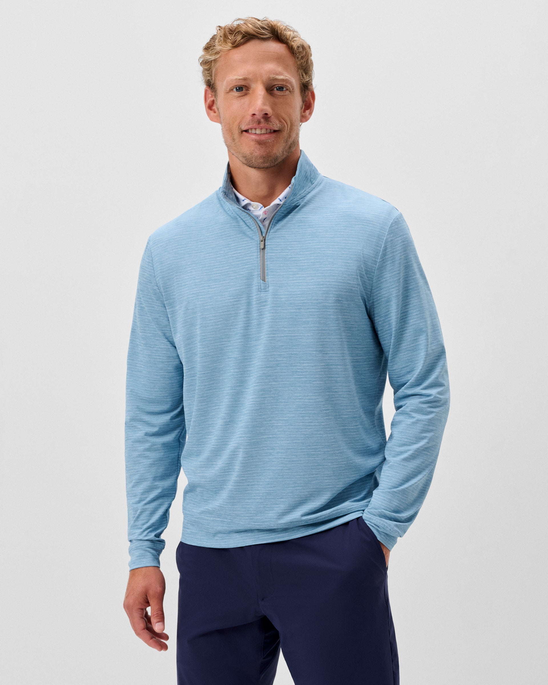 Johnnie-O Kanan Performance 1/4 Zip Pullover, Carbon Fiber