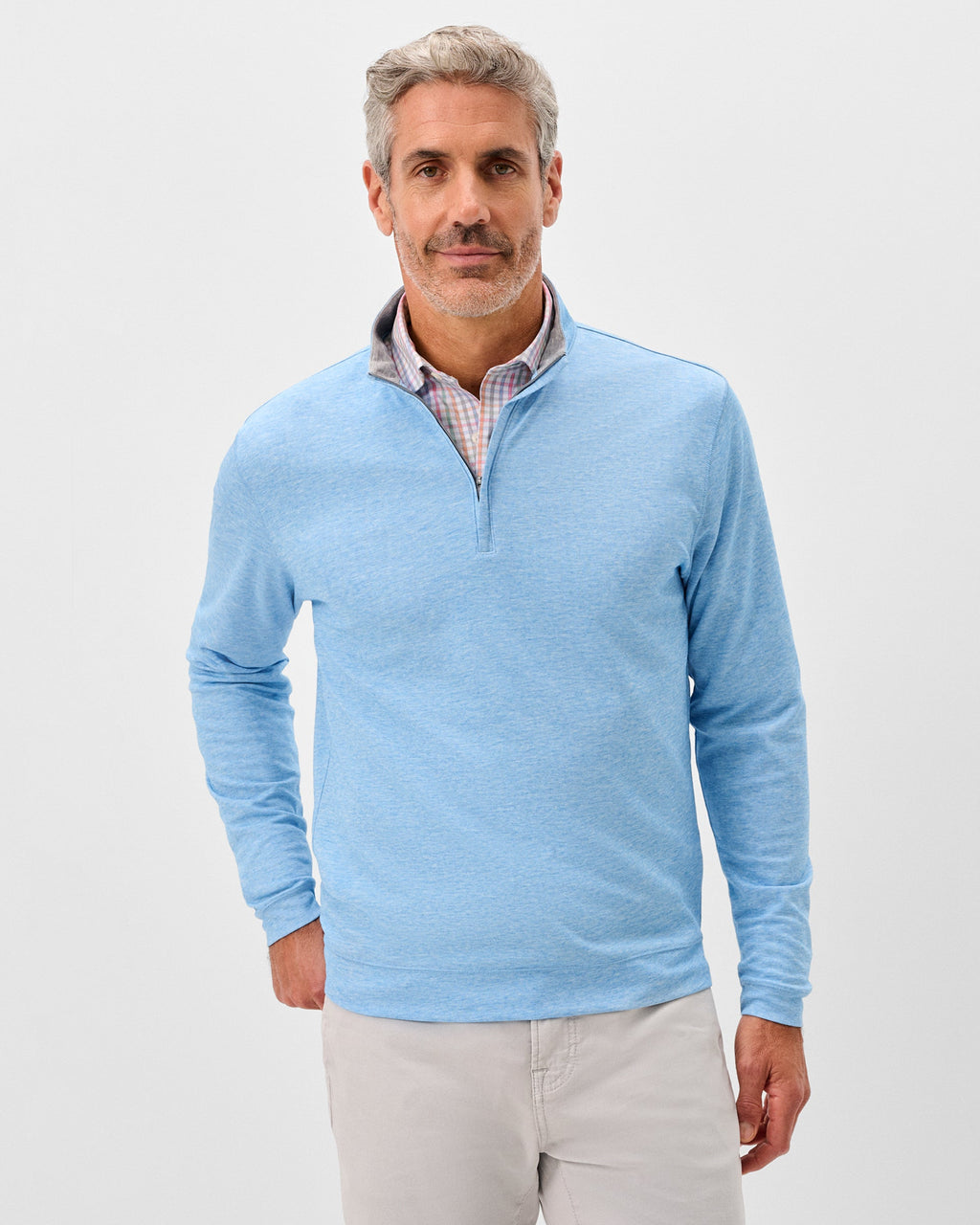 Johnnie-O Pircio Dri-Release Heathered 1/4 Zip Pullover, Macaw
