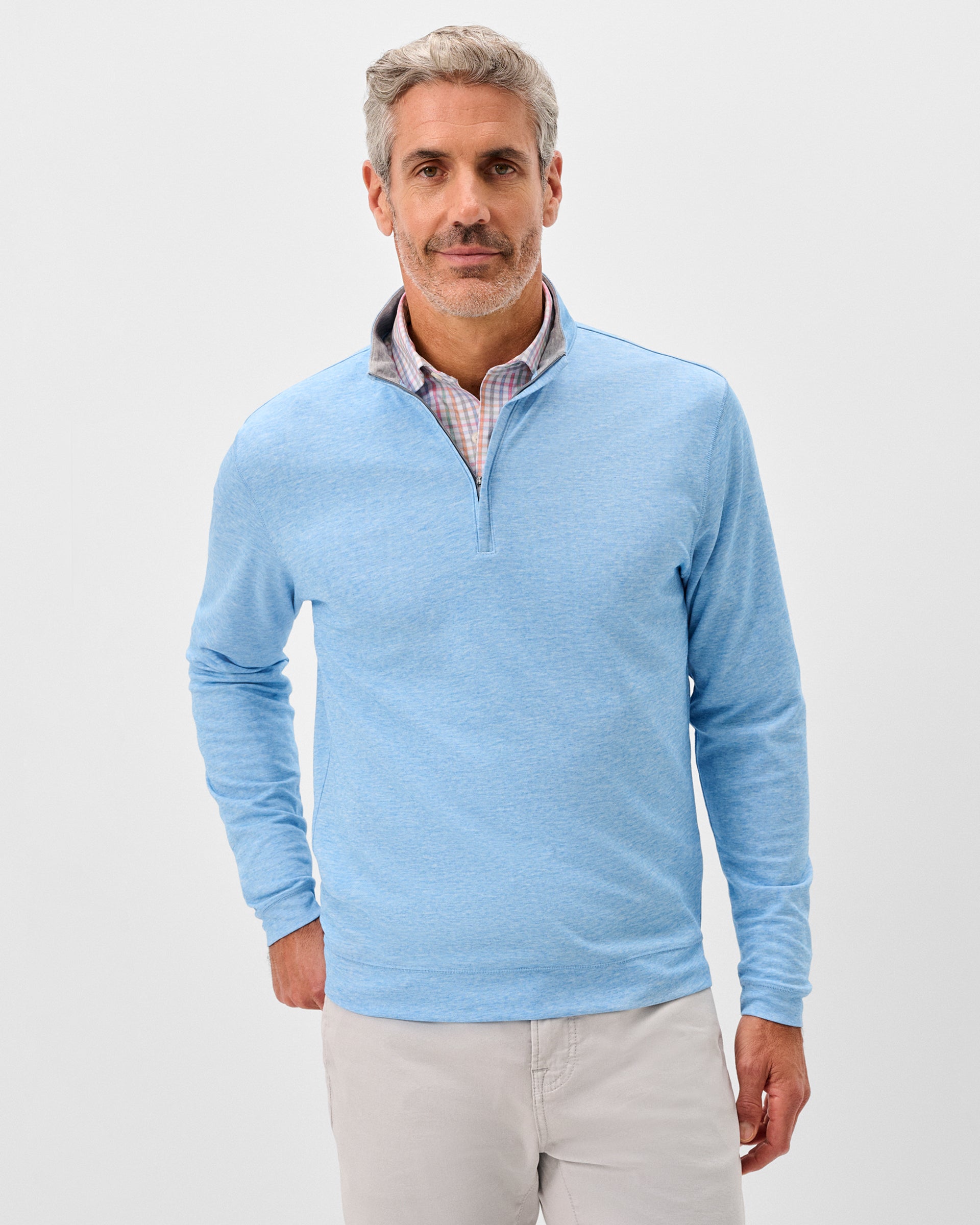 Johnnie-O Pircio Dri-Release Heathered 1/4 Zip Pullover, Macaw