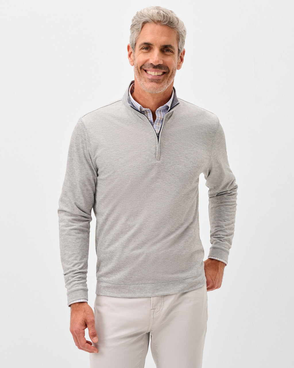 Johnnie-O Pircio Dri-Release Heathered 1/4 Zip Pullover, Seal