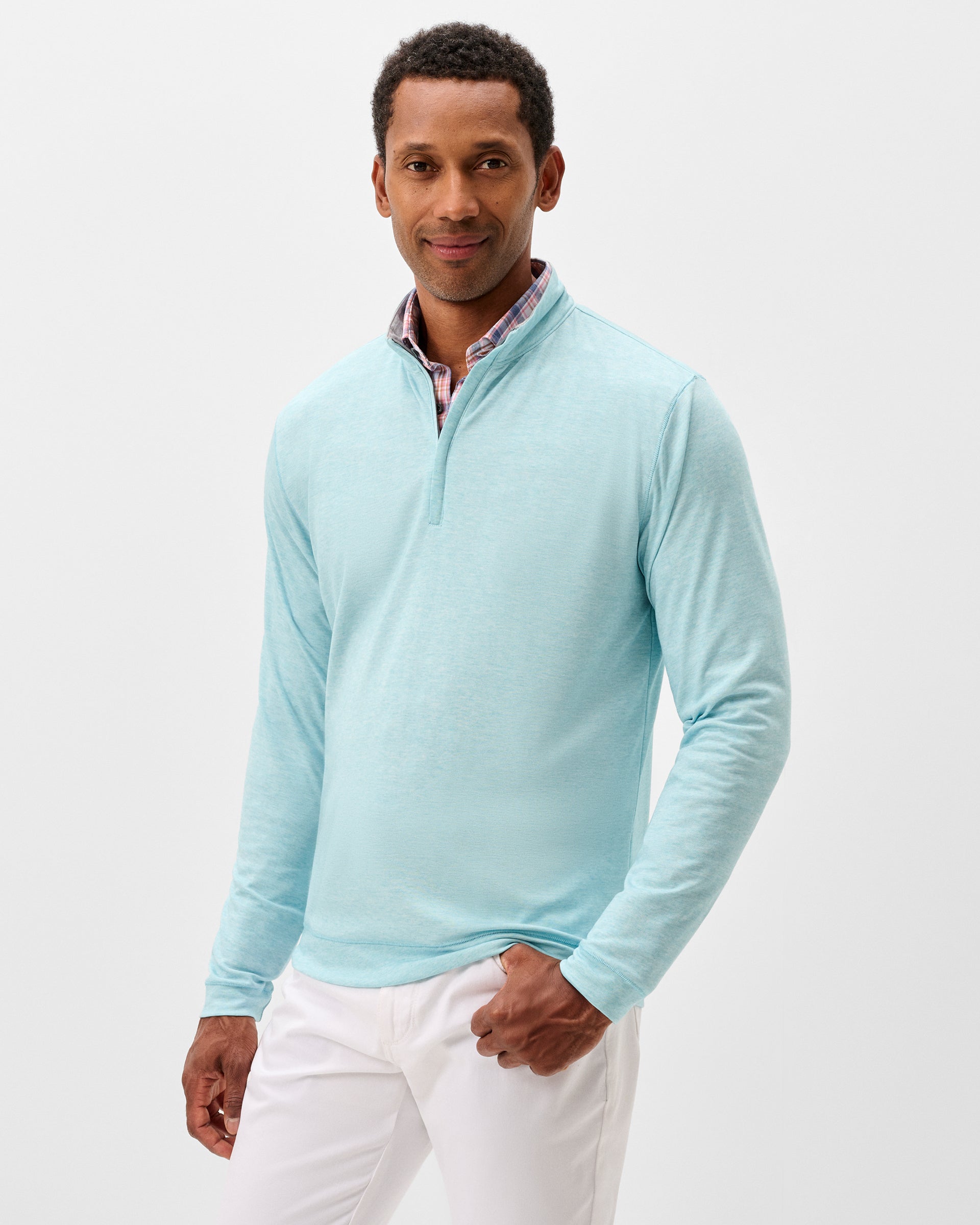 Johnnie-O Pircio Dri-Release Heathered 1/4 Zip Pullover, Tropical