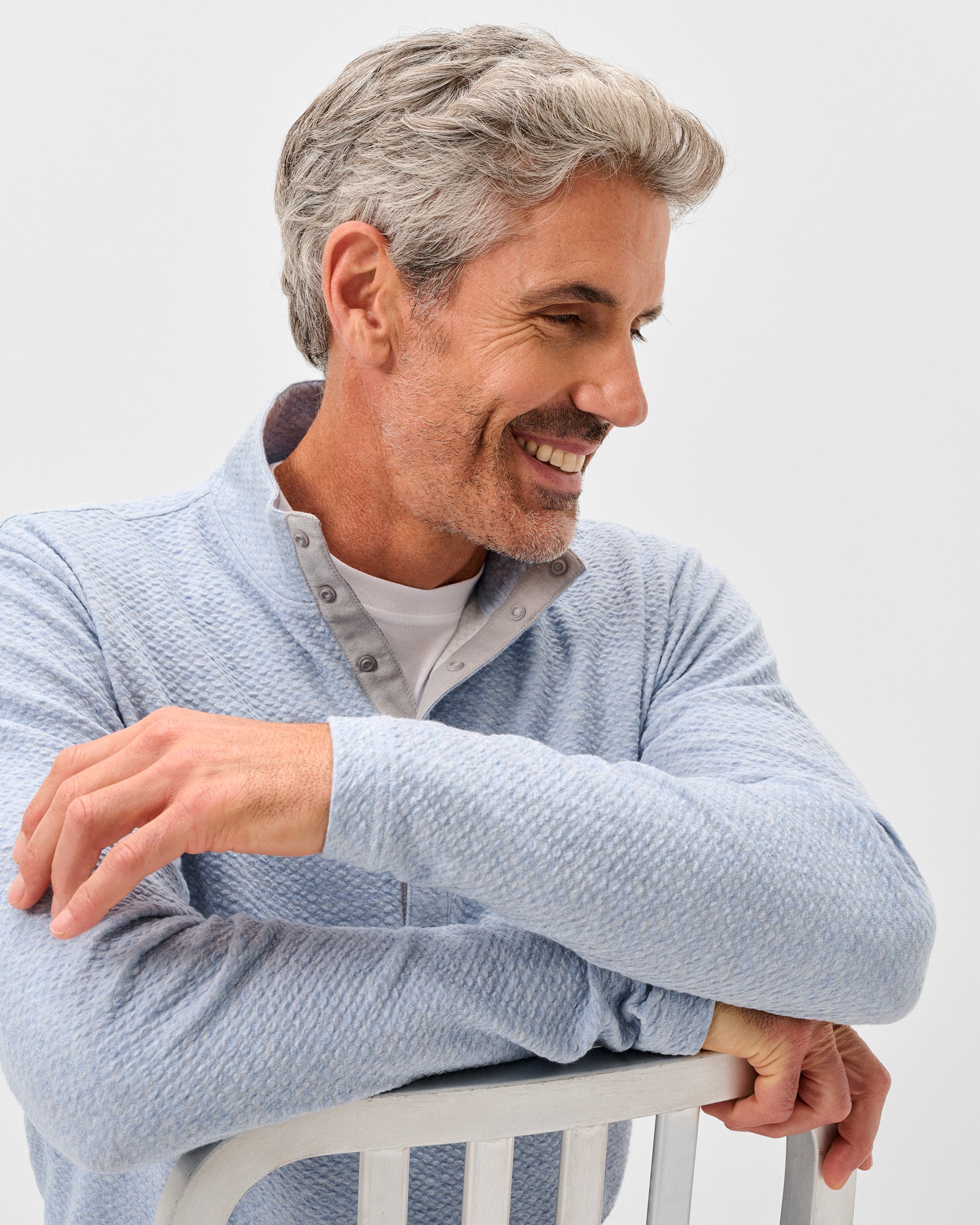 Johnnie-O Ransel Hidden Snap Pullover, Maliblu