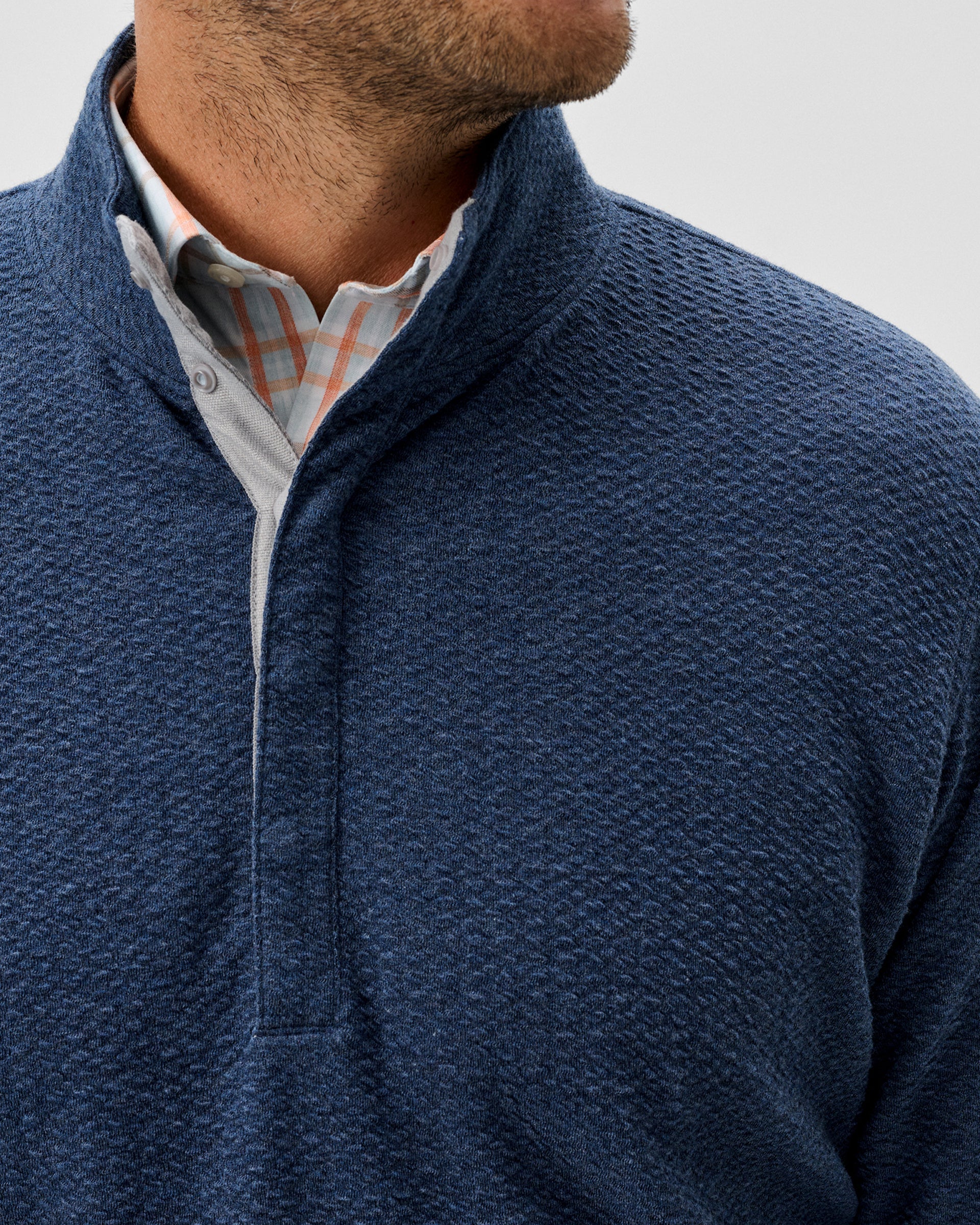 Johnnie-O Ransel Hidden Snap Pullover, Navy