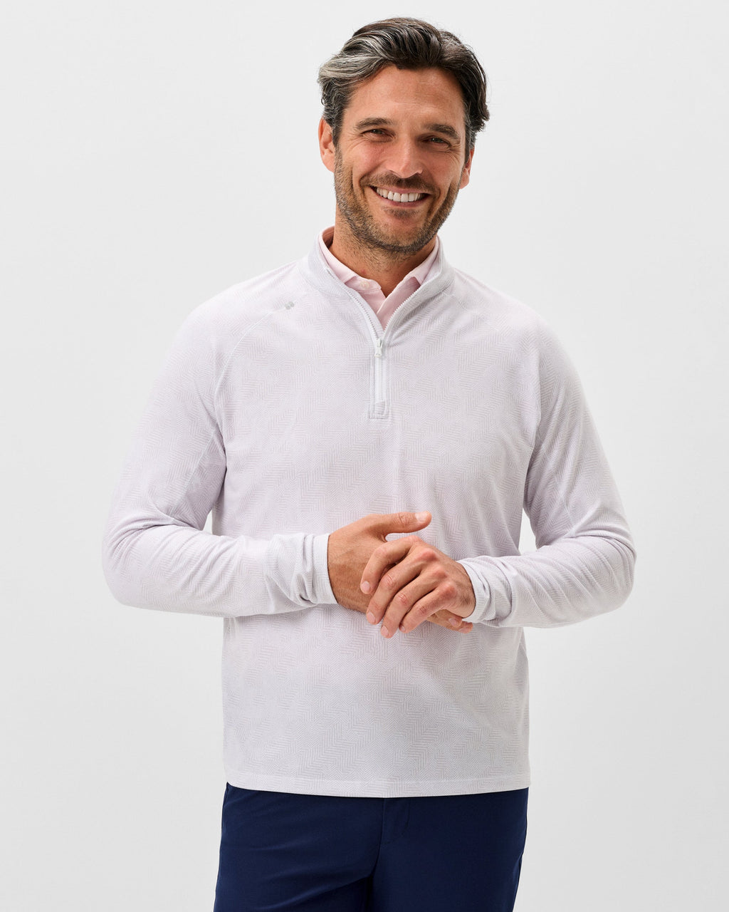 Johnnie-O Viktor Printed Camo 1/4 Zip Pullover, White