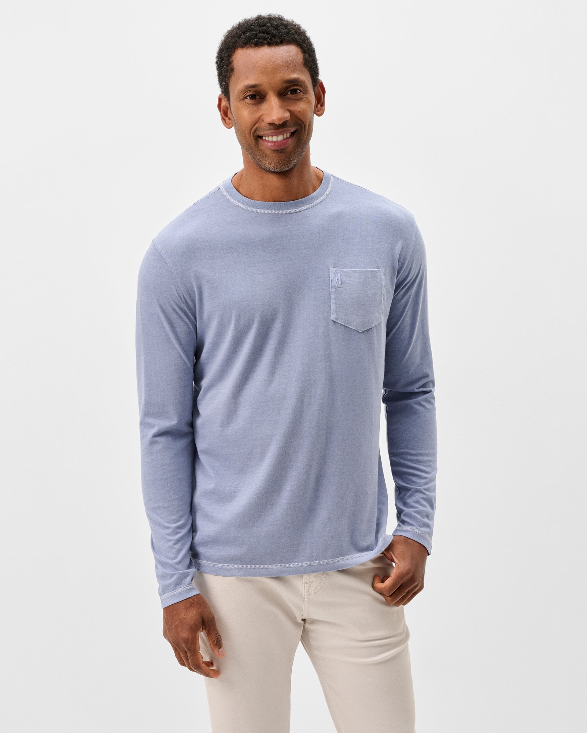 Johnnie-O Brennan Long Sleeve Cotton Blend T-Shirt, Navy