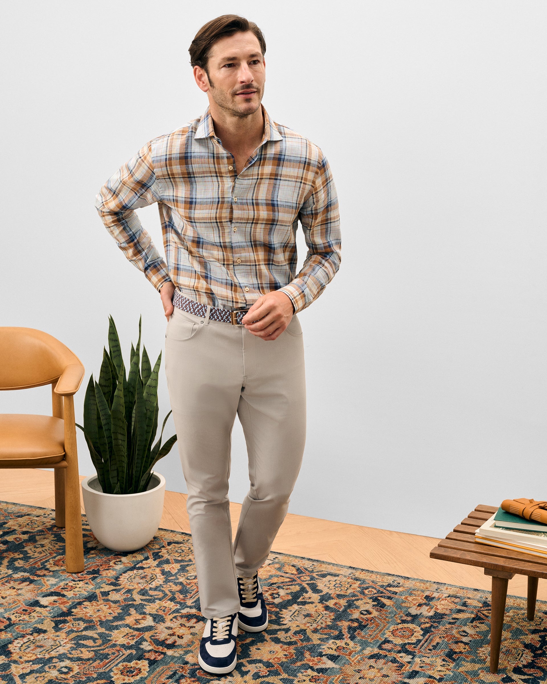 Johnnie-O Gallegos Top Shelf 5-Pocket Pant, Chrome