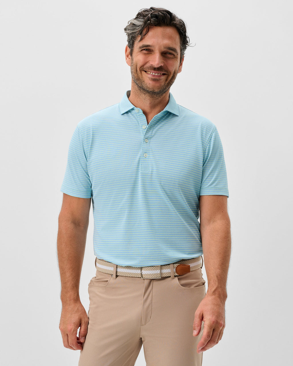 Johnnie-O Performance Mesh Polo - Stetson Stripe, Macaw