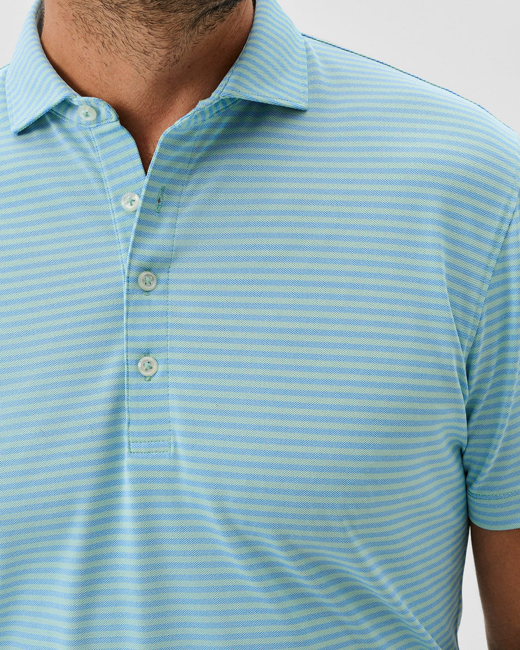 Johnnie-O Performance Mesh Polo - Stetson Stripe, Macaw