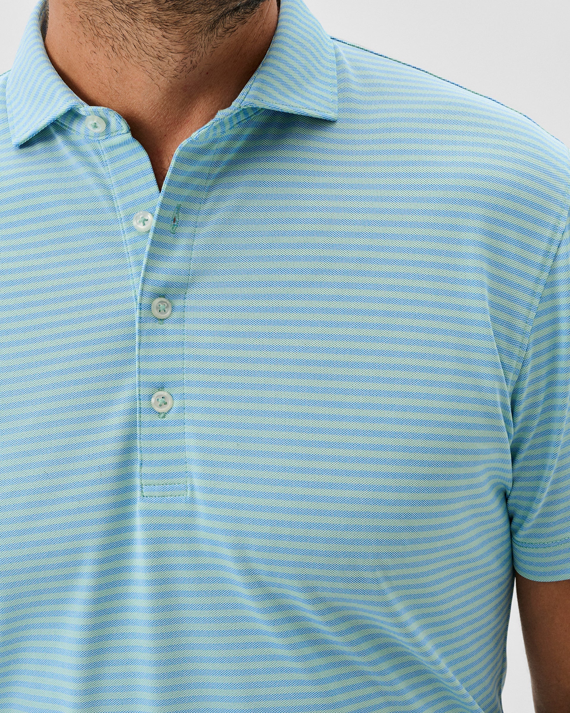 Johnnie-O Performance Mesh Polo - Stetson Stripe, Macaw