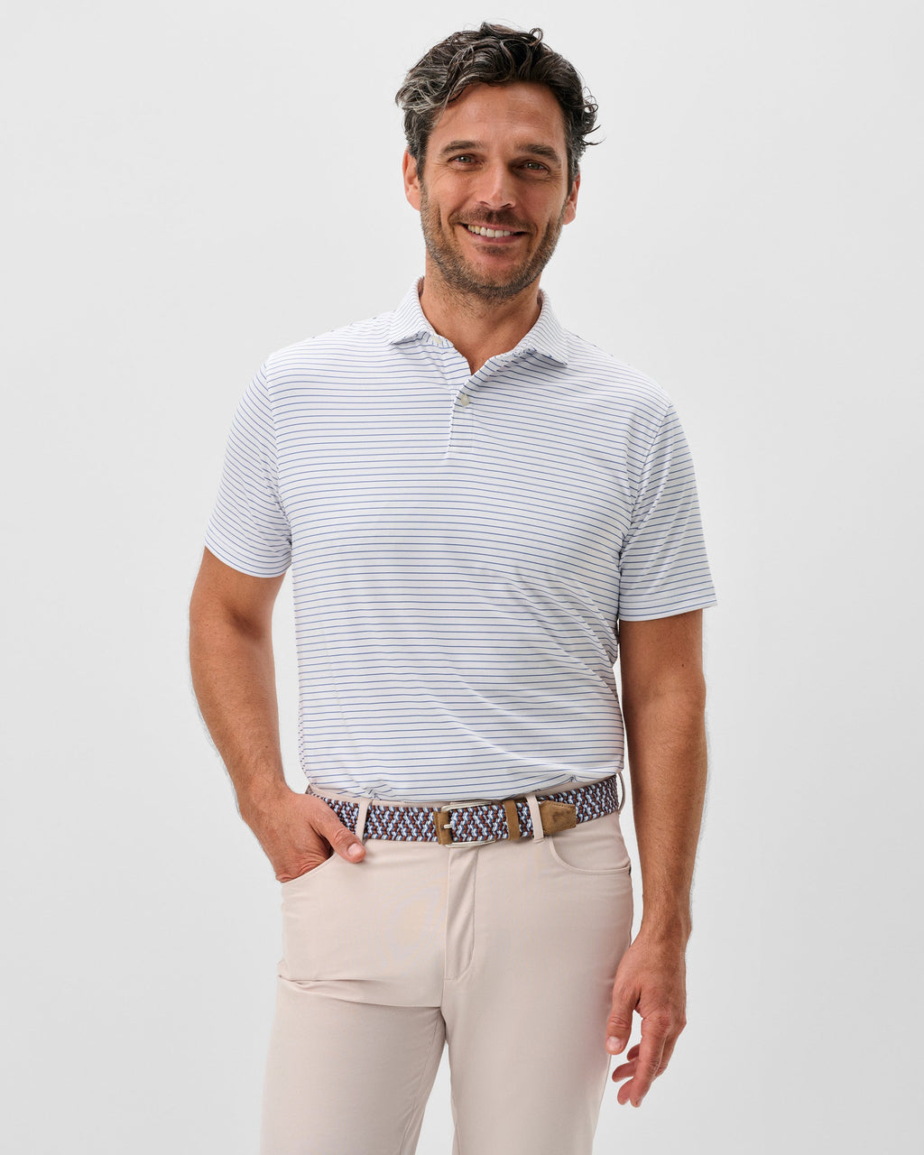 Johnnie-O Performance Jersey Polo - Beau Stripe, Sound Side