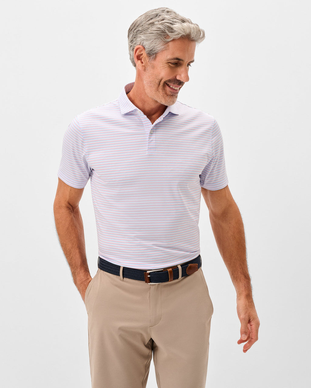 Johnnie-O Performance Jersey Polo - Rez Stripe, Kona