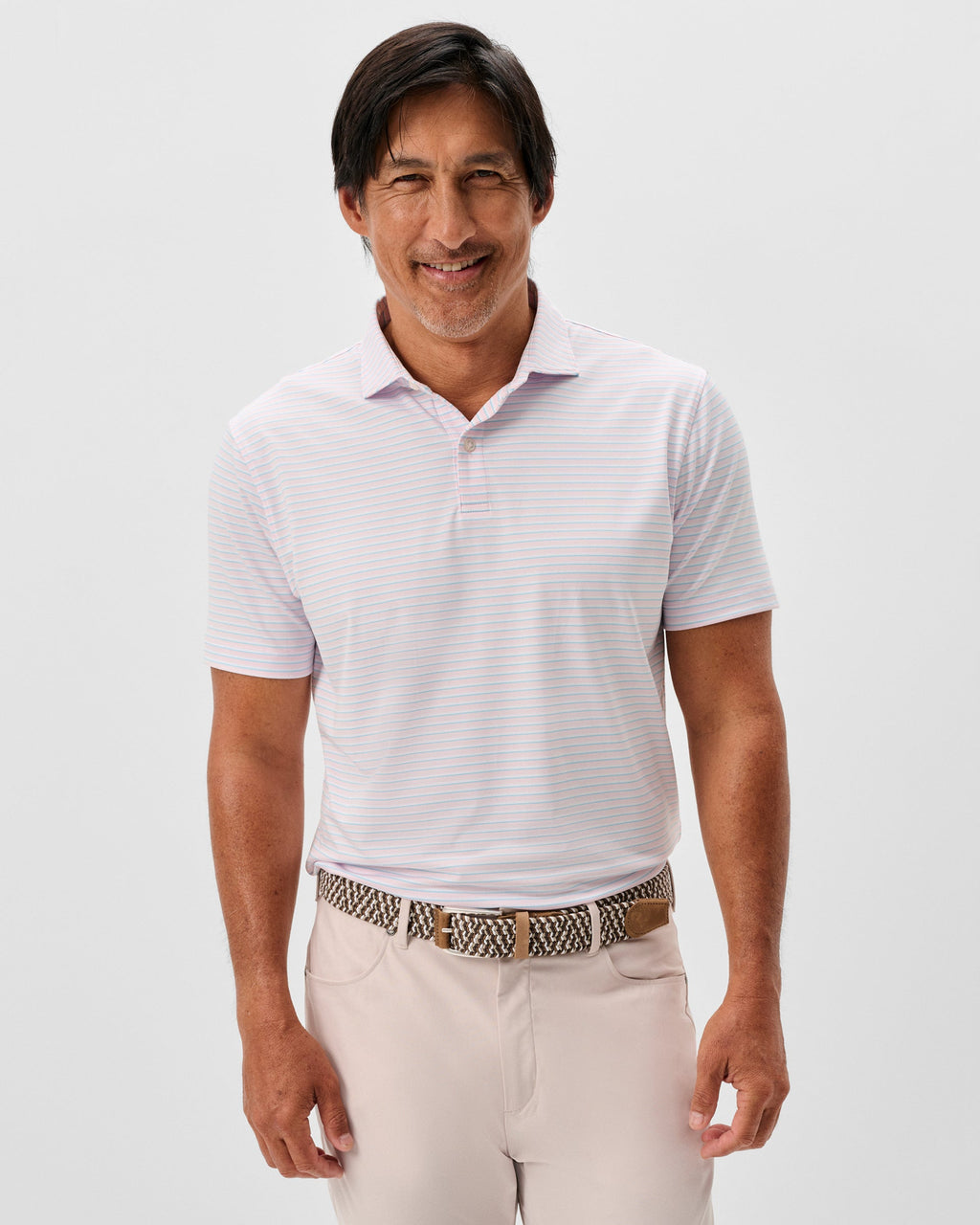 Johnnie-O Performance Jersey Polo - Rez Stripe, Lollipop