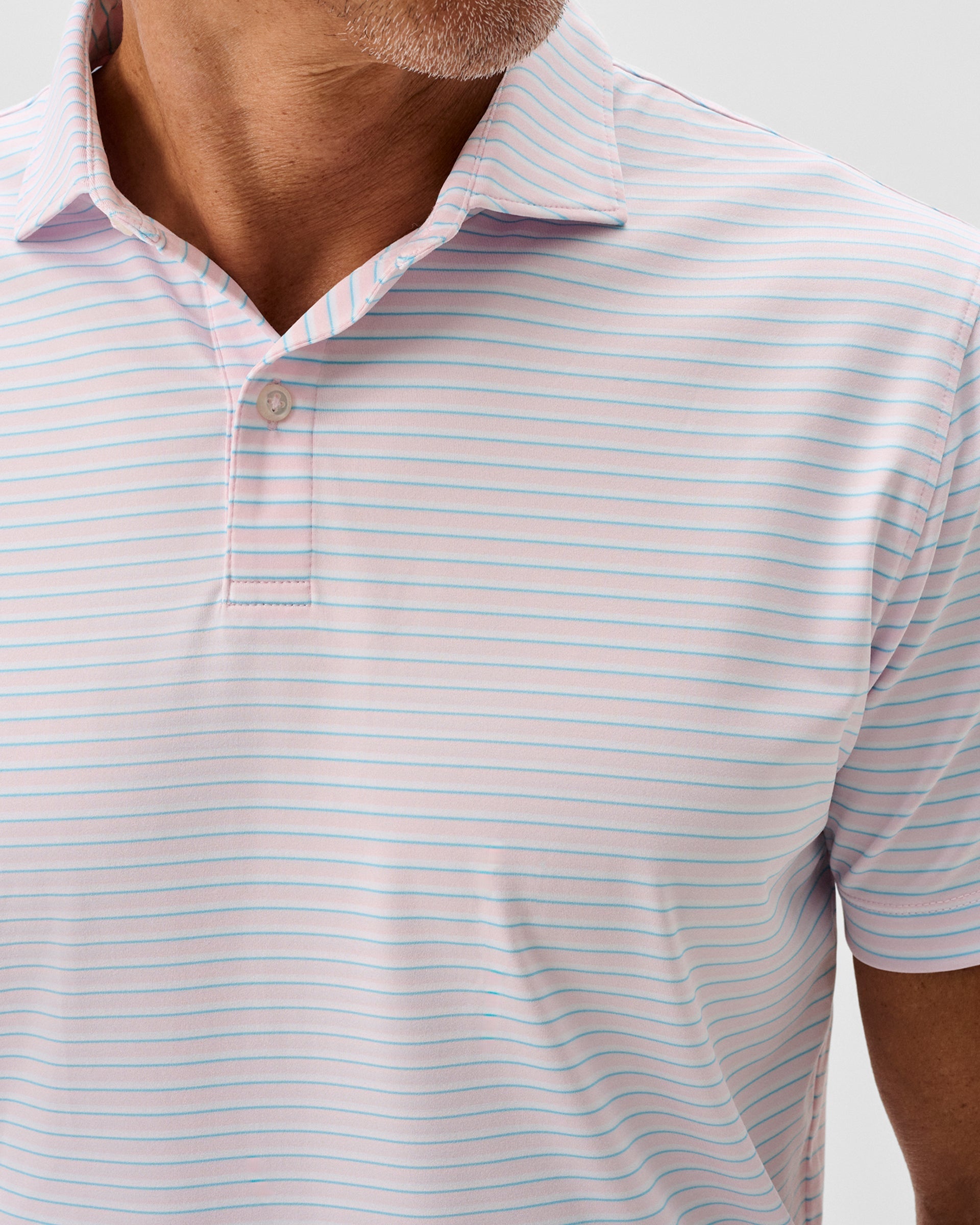 Johnnie-O Performance Jersey Polo - Rez Stripe, Lollipop