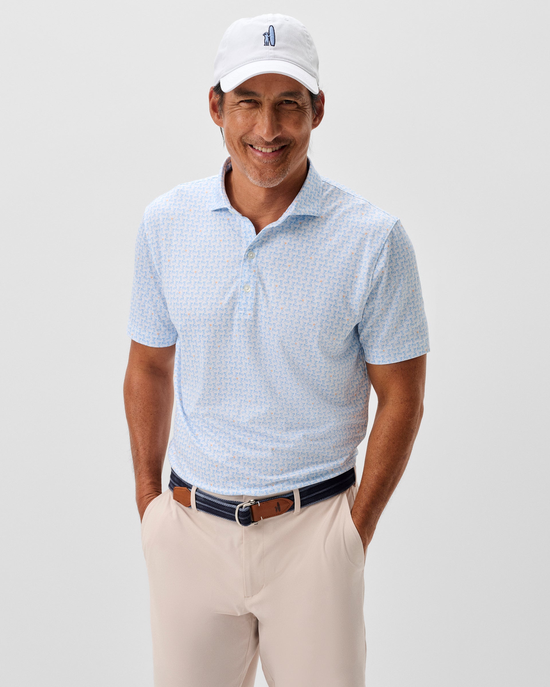 Johnnie-O Performance Jersey Polo - Minty, Maliblu