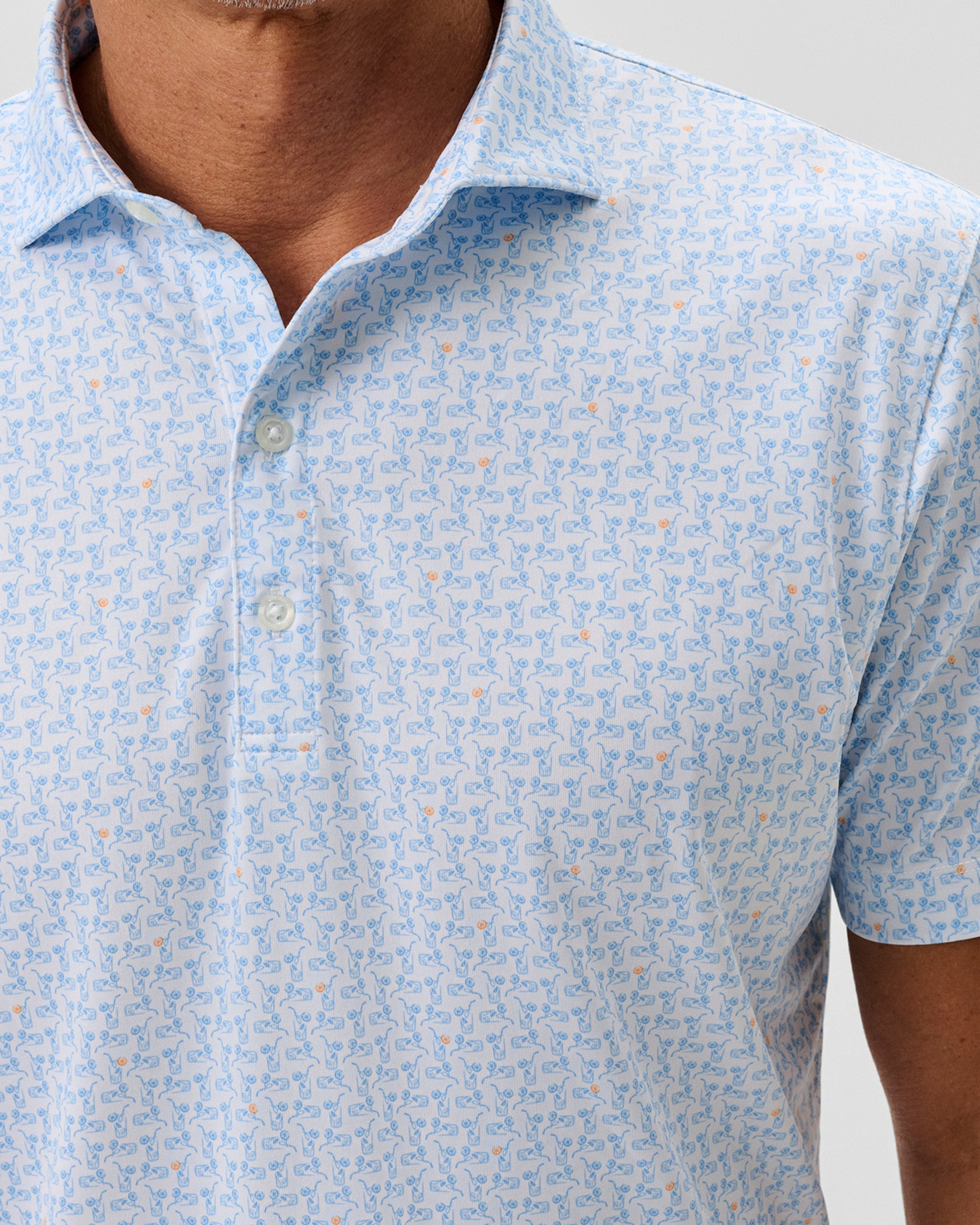 Johnnie-O Performance Jersey Polo - Minty, Maliblu