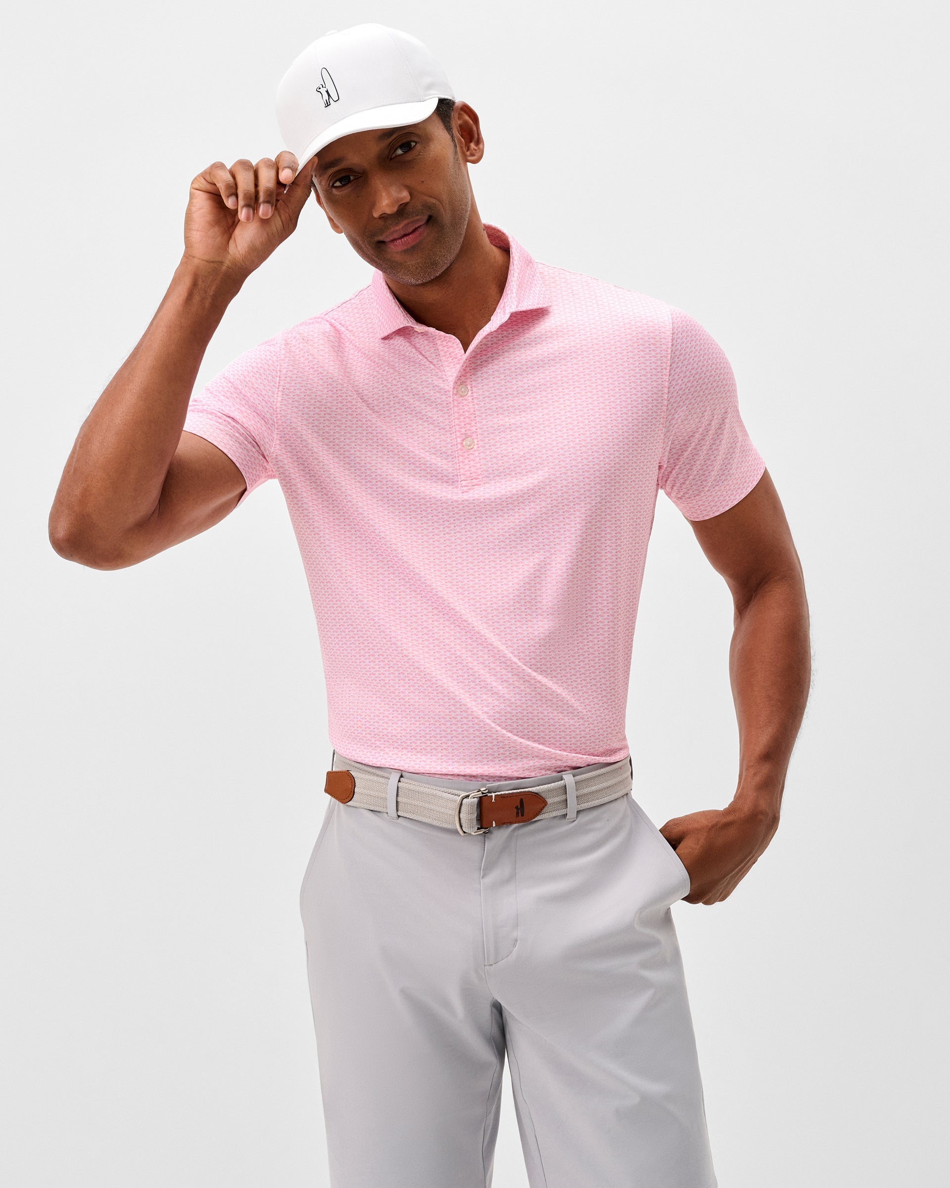 Johnnie-O Performance Jersey Polo - Coupe, Lollipop