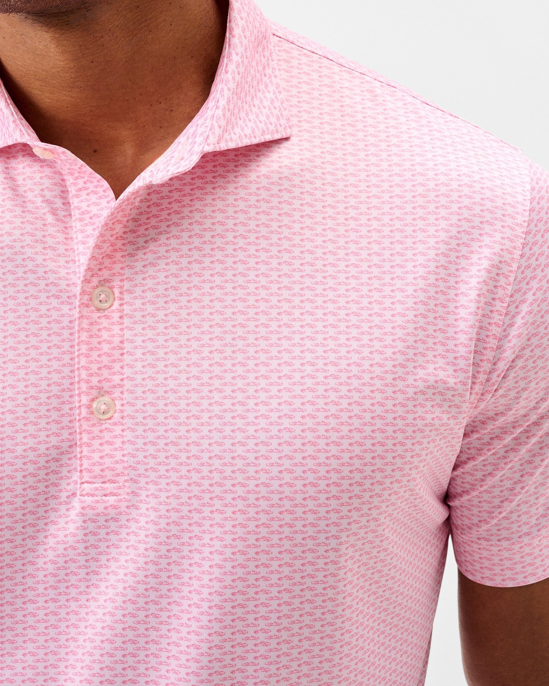 Johnnie-O Performance Jersey Polo - Coupe, Lollipop