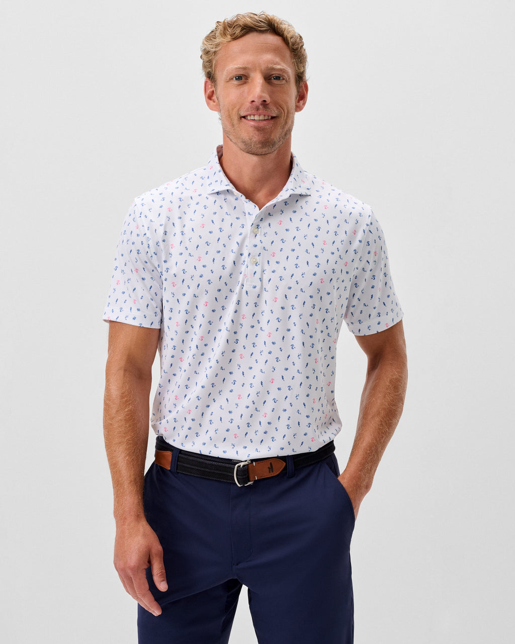 Johnnie-O Performance Jersey Polo - Tidebreaker, White