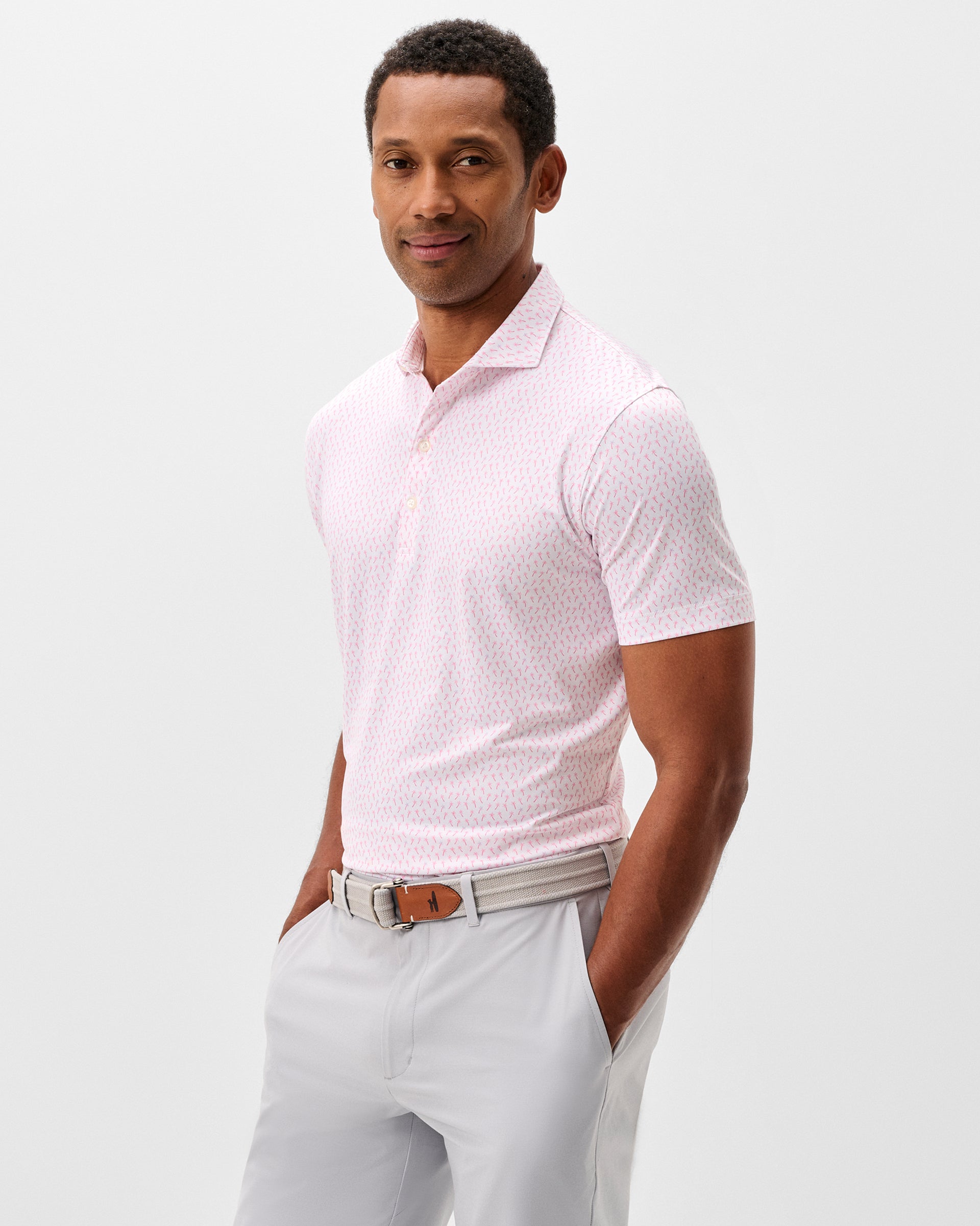 Johnnie-O Performance Jersey Polo - Marina, Punch