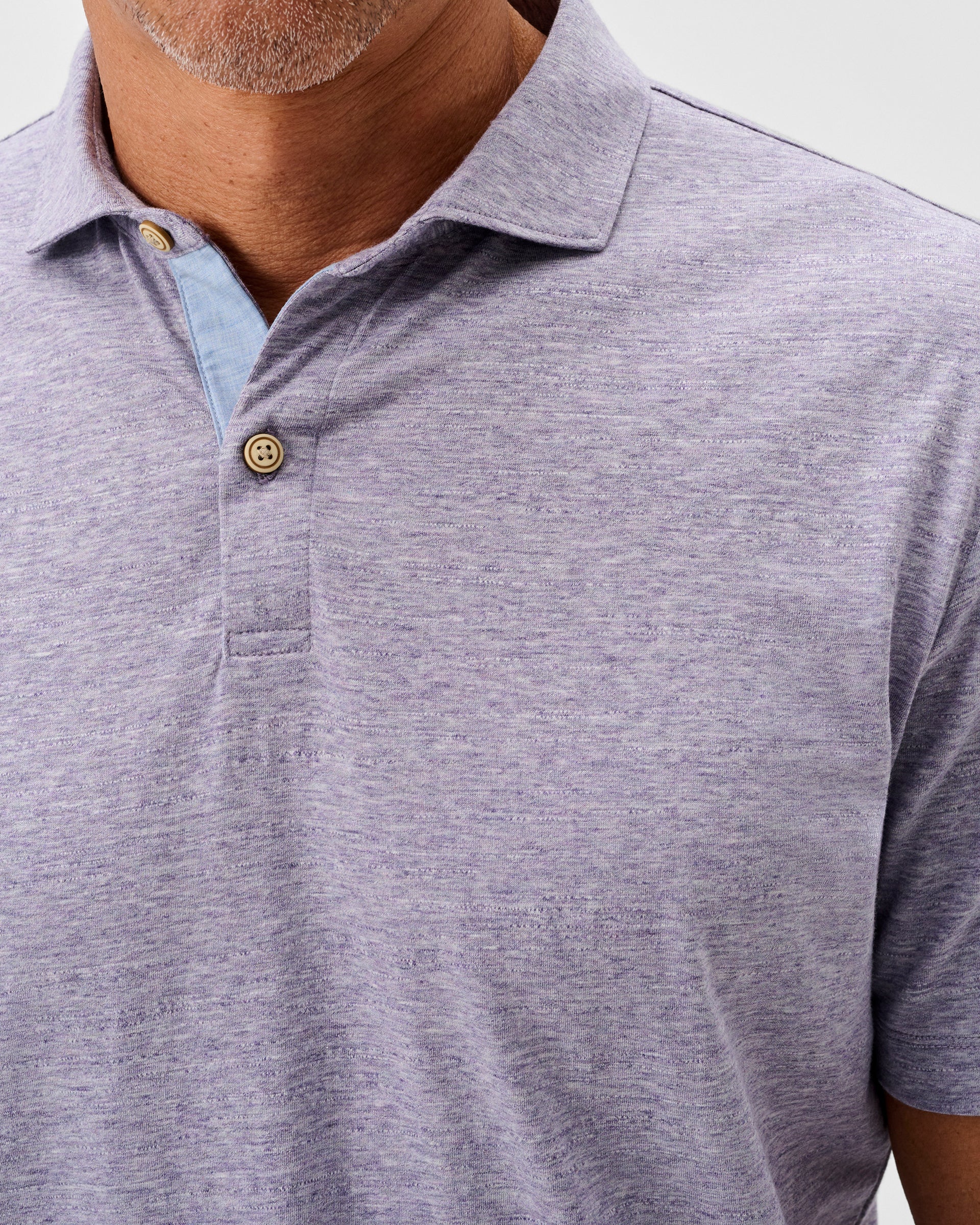 Johnnie-O Slub Cotton Blend Polo - Starnes Heathered, Bluestone