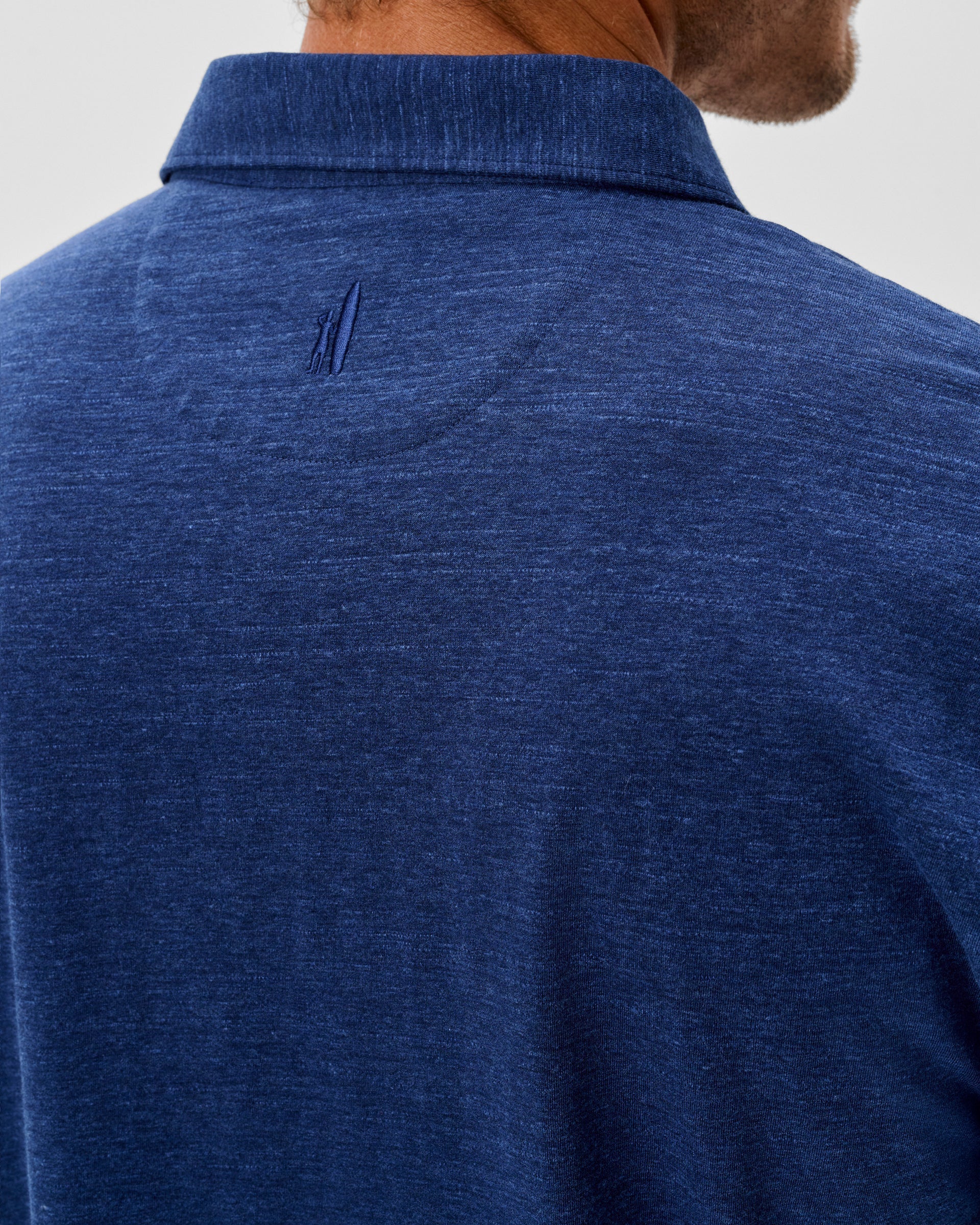 Johnnie-O Slub Cotton Blend Polo - Starnes Heathered, Navy