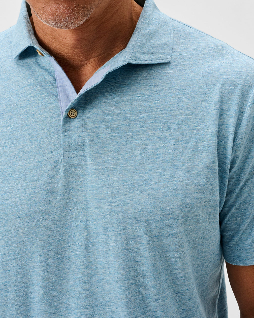 Johnnie-O Slub Cotton Blend Polo - Starnes Heathered, Tropical