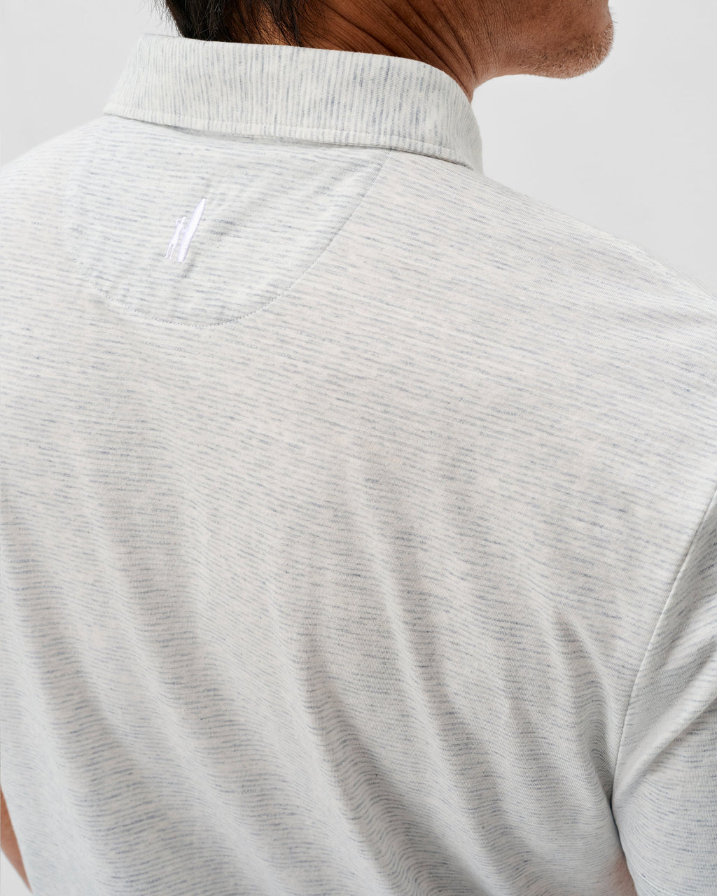 Johnnie-O Slub Cotton Blend Polo - Thatcher Stripe, Light Gray
