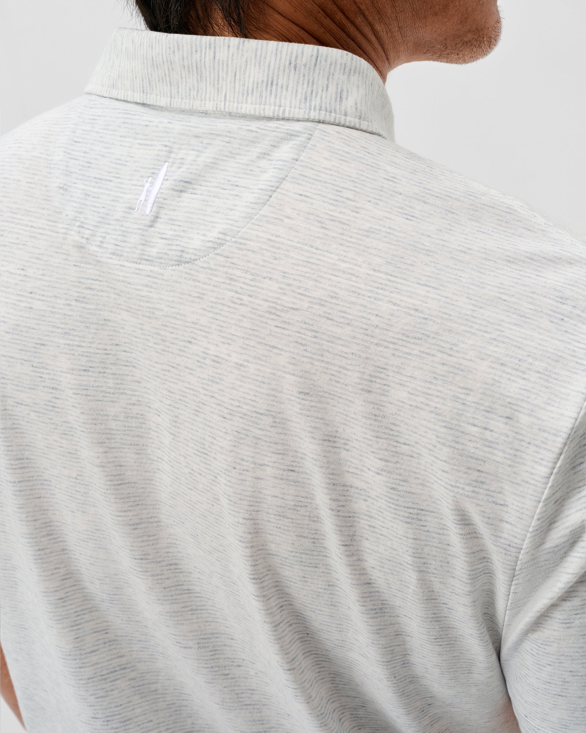 Johnnie-O Slub Cotton Blend Polo - Thatcher Stripe, Light Gray