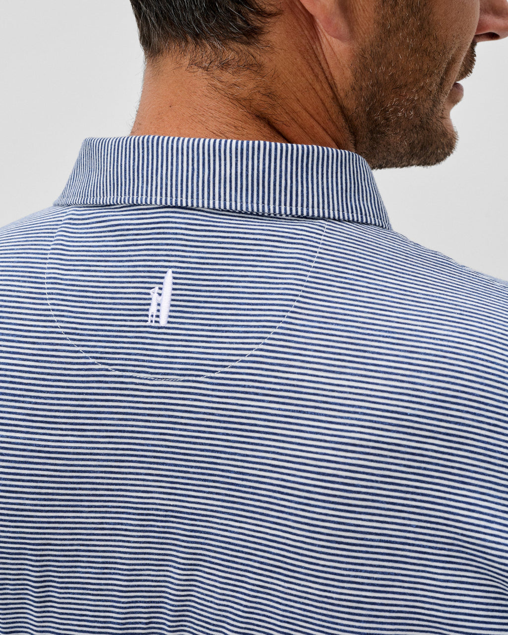 Johnnie-O Slub Cotton Blend Polo - Thatcher Stripe, Navy