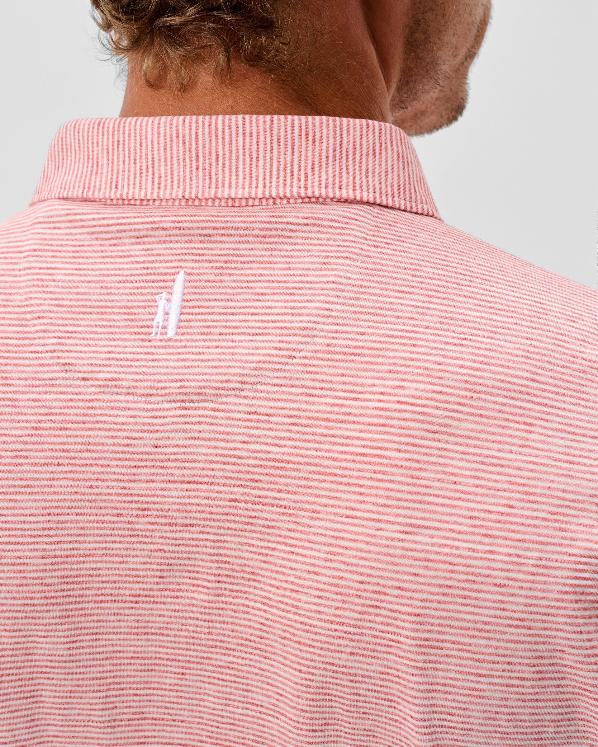 Johnnie-O Slub Cotton Blend Polo - Thatcher Stripe, Slate Rose