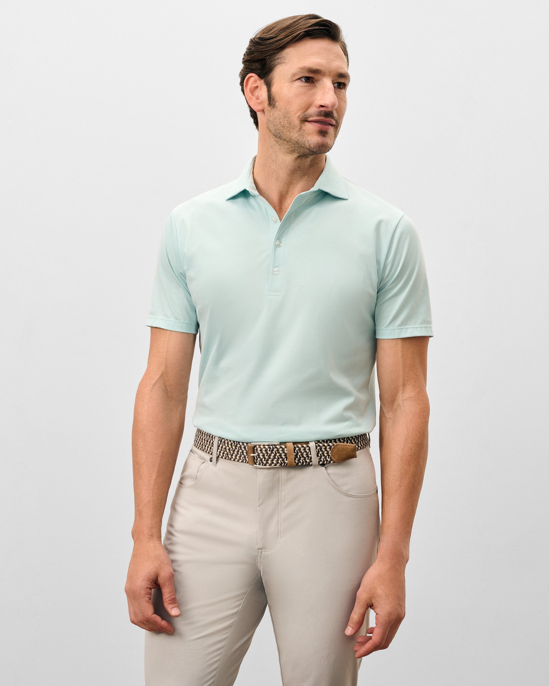 Johnnie-O Fine Pique Knit 4-Button Polo - Elba Solid, Blue Crush