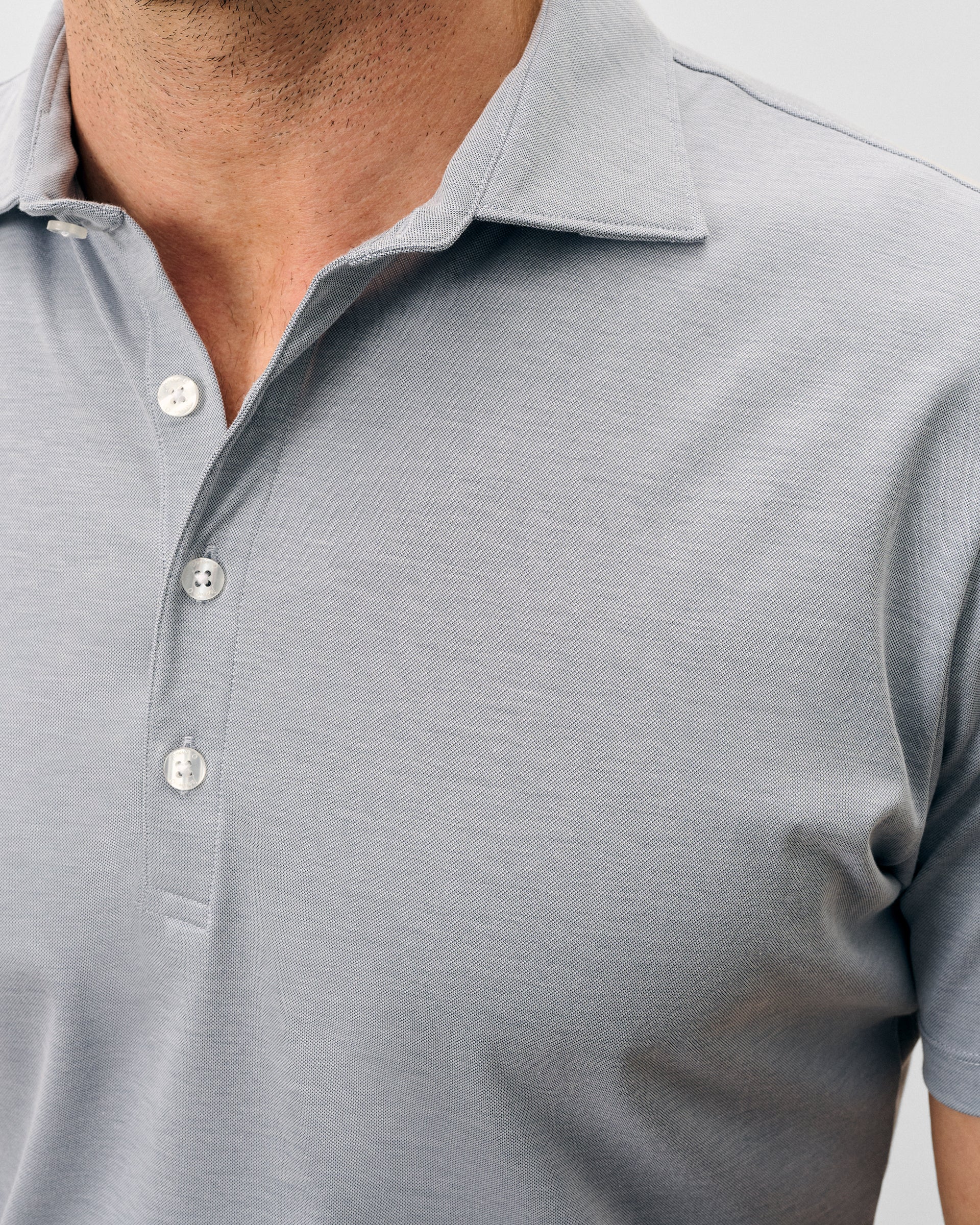 Johnnie-O Fine Pique Knit 4-Button Polo - Elba Solid, Midnight