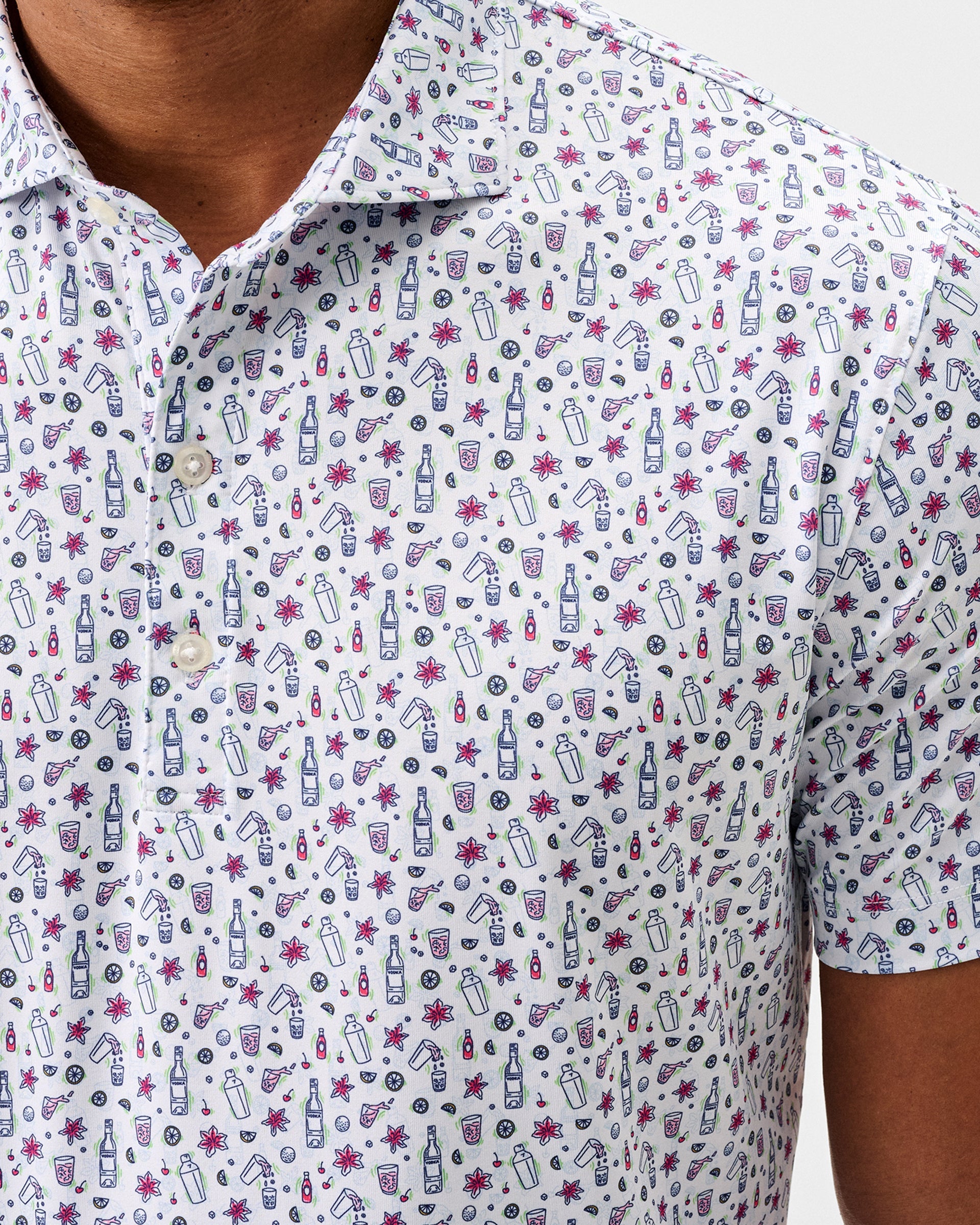 Johnnie-O Performance Jersey Polo - Petal Punch, Lake