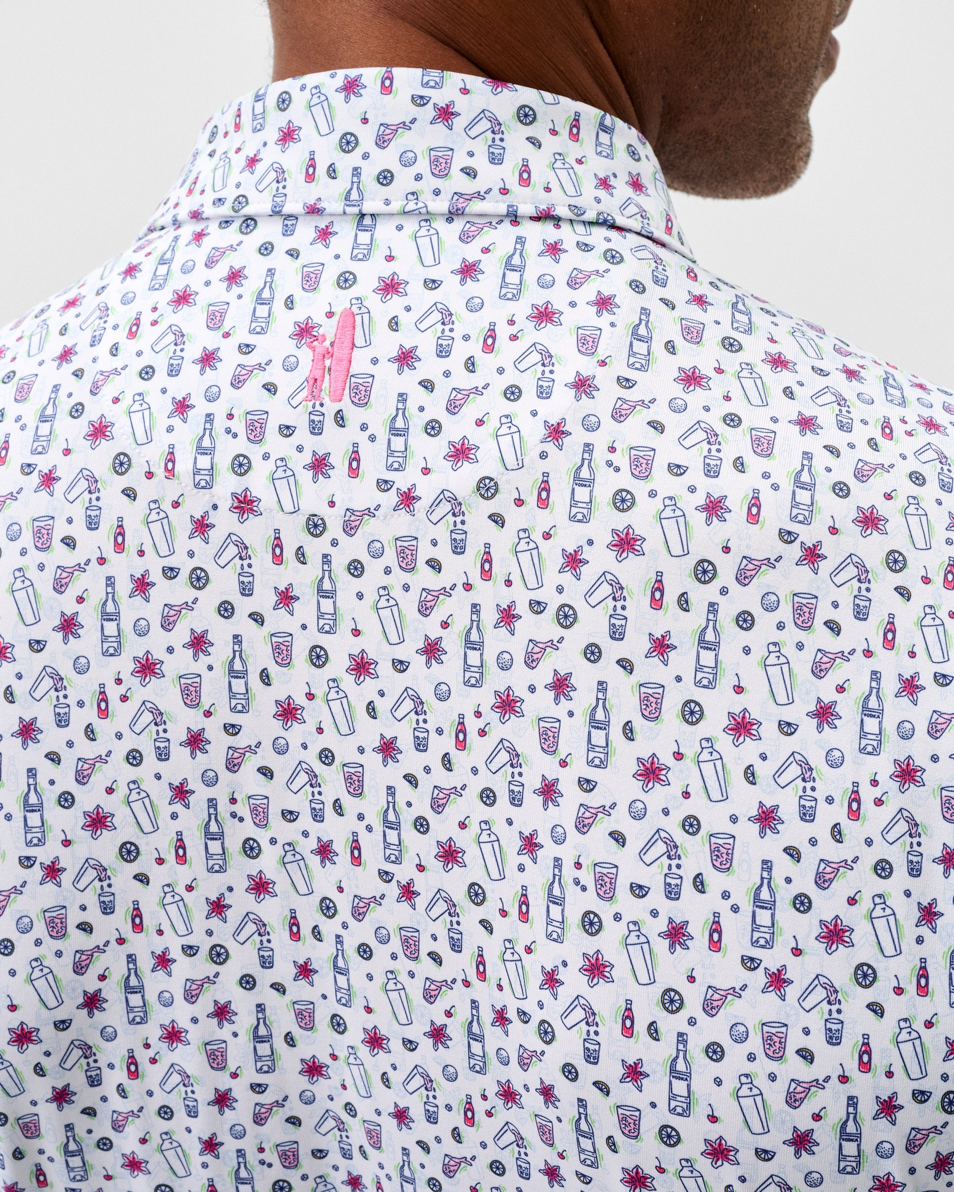 Johnnie-O Performance Jersey Polo - Petal Punch, Lake