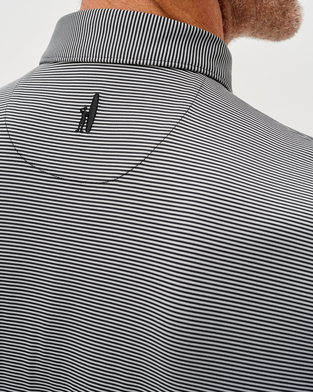 Johnnie-O Performance Jersey Polo - Lyndonn Stripe, Black Seal