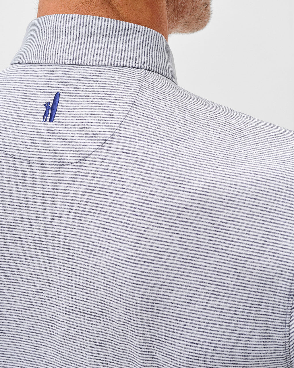 Johnnie-O Performance Jersey Polo - Lyndonn Stripe, Heather Twilight