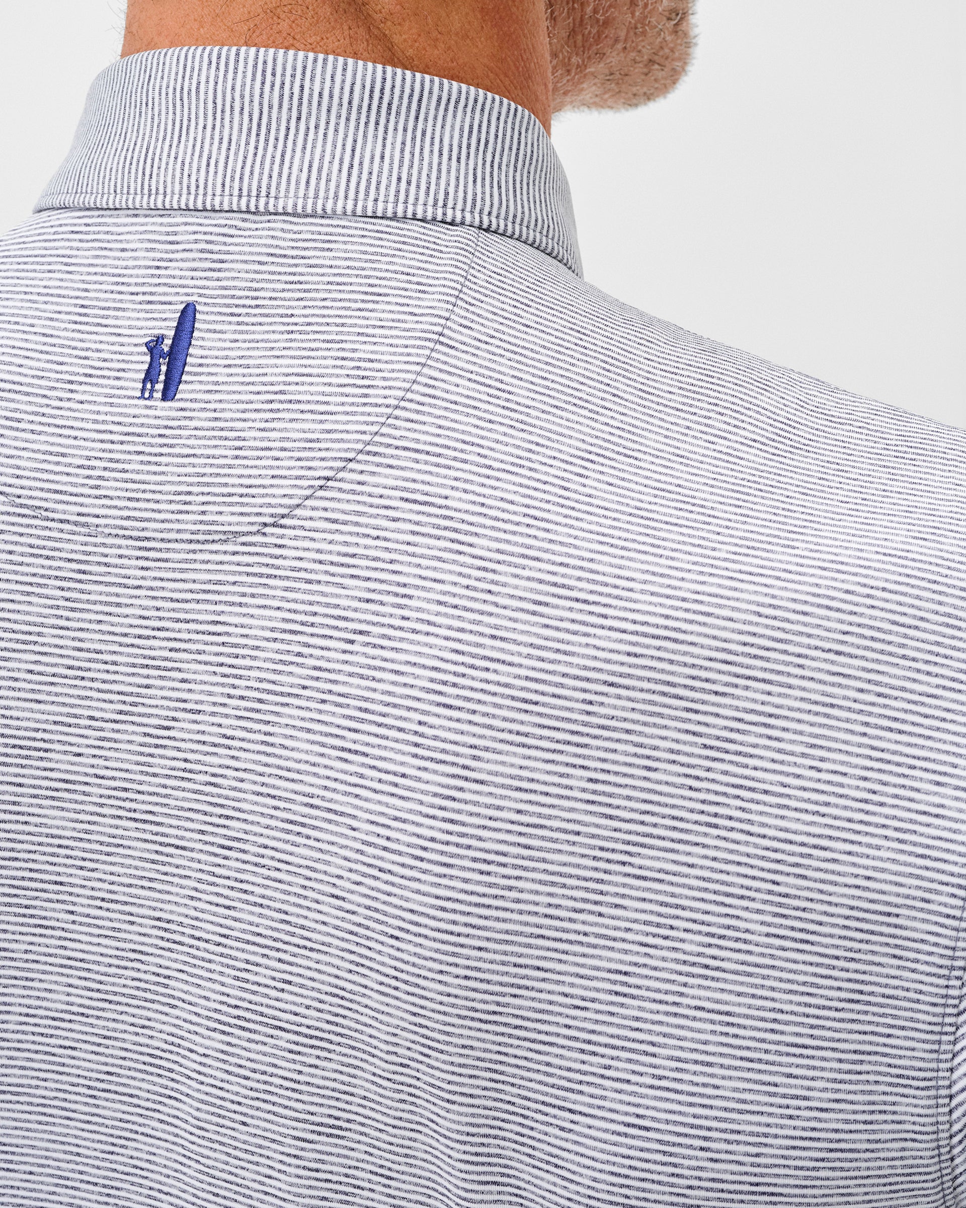 Johnnie-O Performance Jersey Polo - Lyndonn Stripe, Heather Twilight