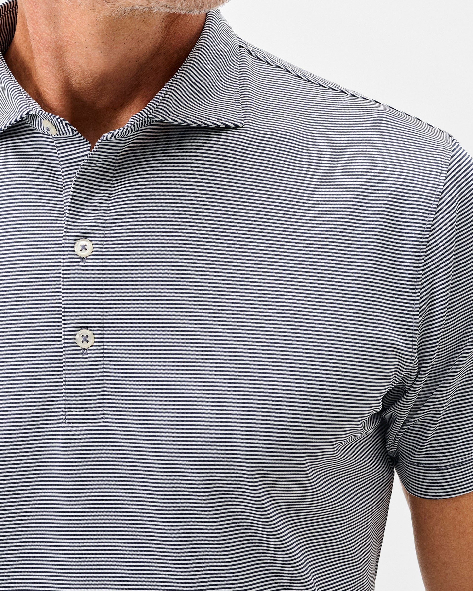 Johnnie-O Performance Jersey Polo - Lyndonn Stripe, Navy