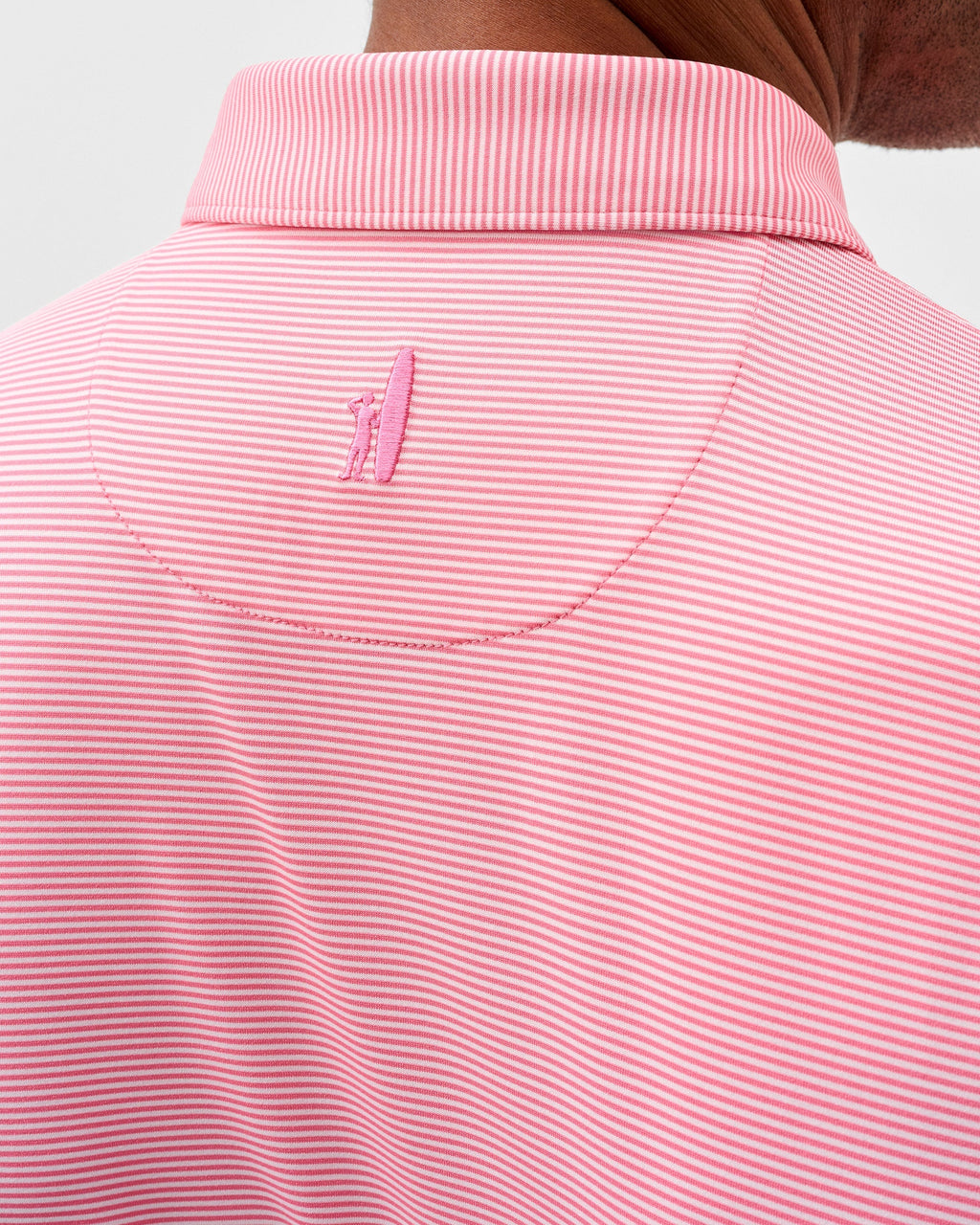 Johnnie-O Performance Jersey Polo - Lyndonn Stripe, Pink Lemonade