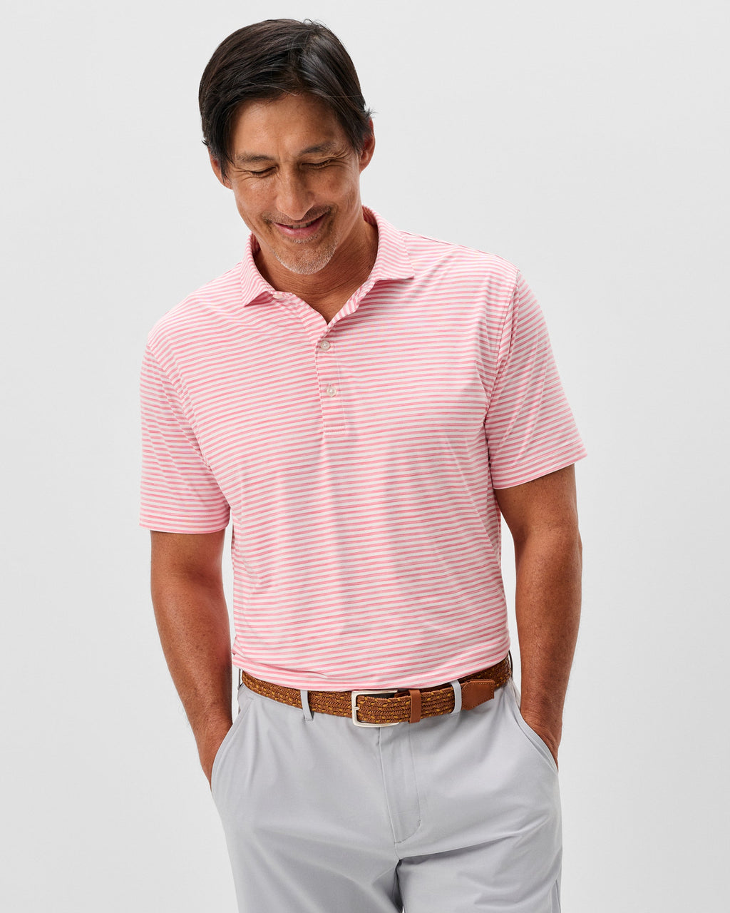 Johnnie-O Featherweight Performance Polo - Seymour, Pink Lemonade