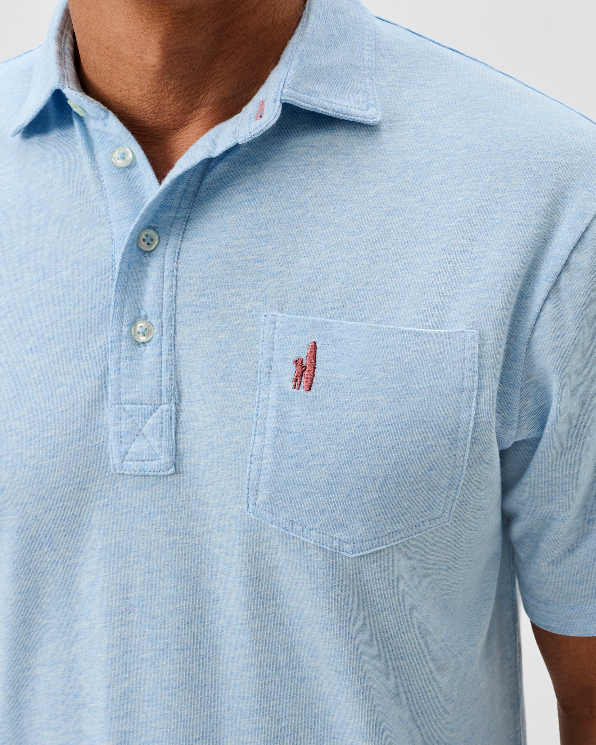Johnnie-O Original 4-Button Polo - Heather Solid, Cloud Blue