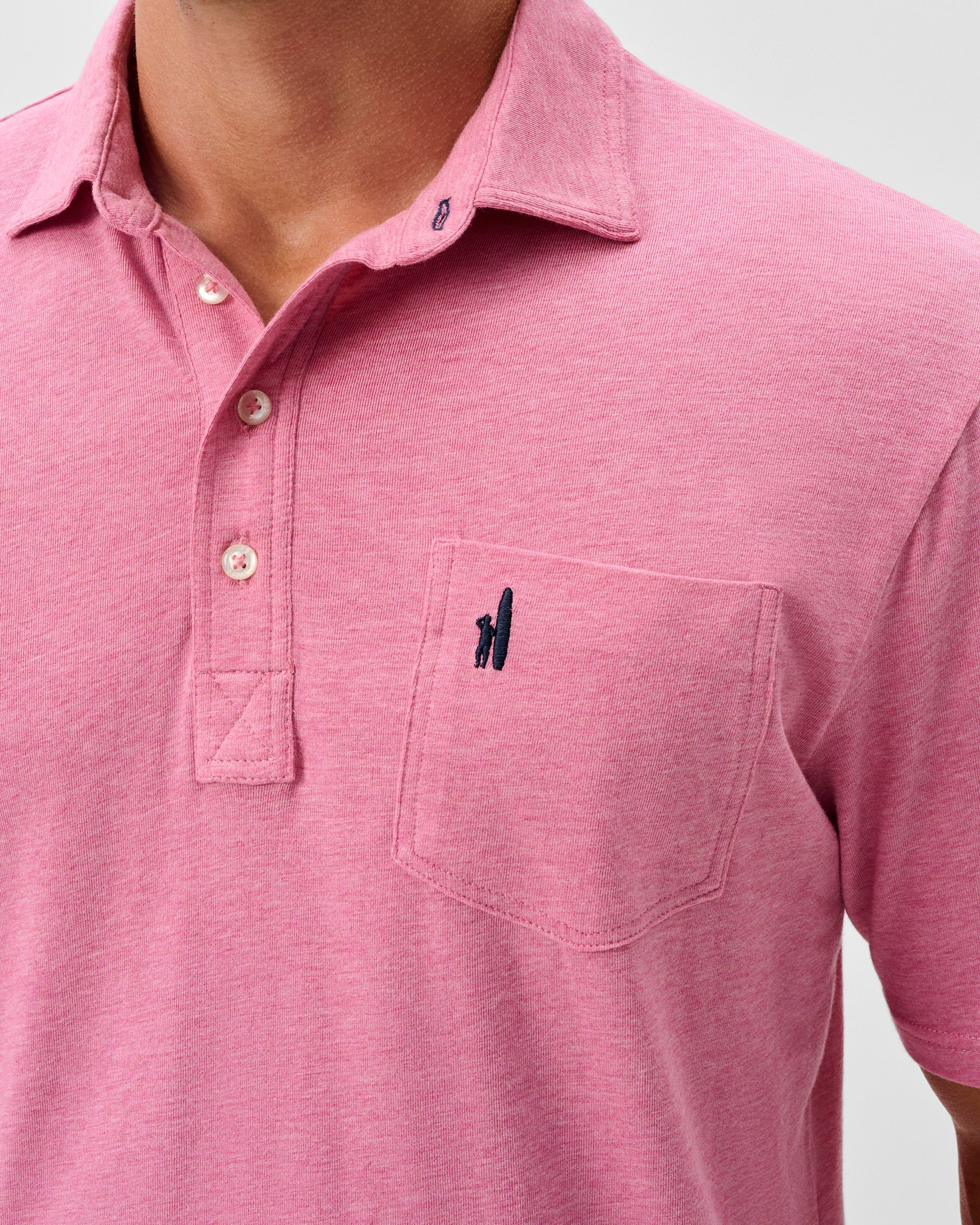 Johnnie-O Original 4-Button Polo - Heather Solid, Rosewater