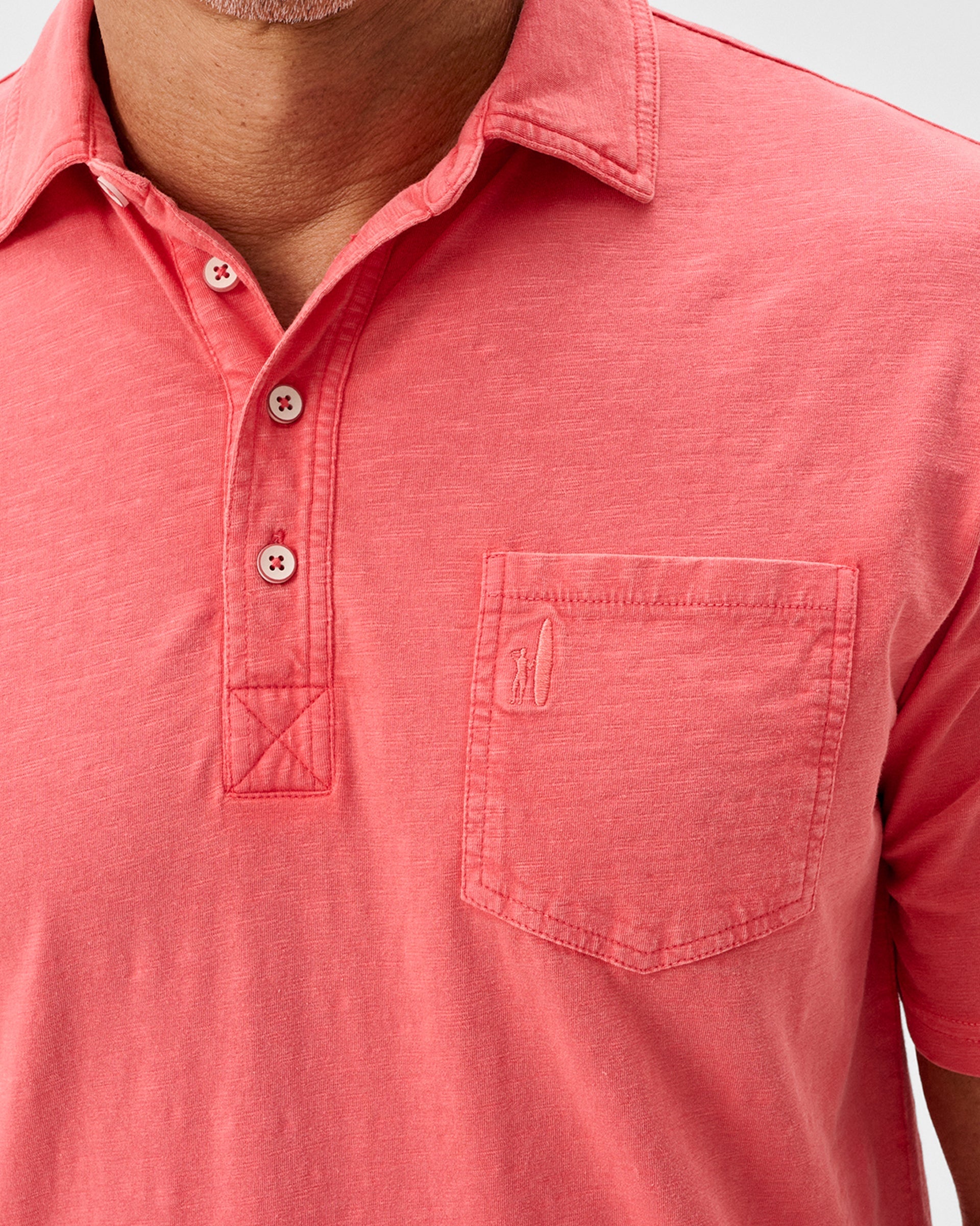 Johnnie-O Original 4-Button Polo - Coastal Wash, Cranberry