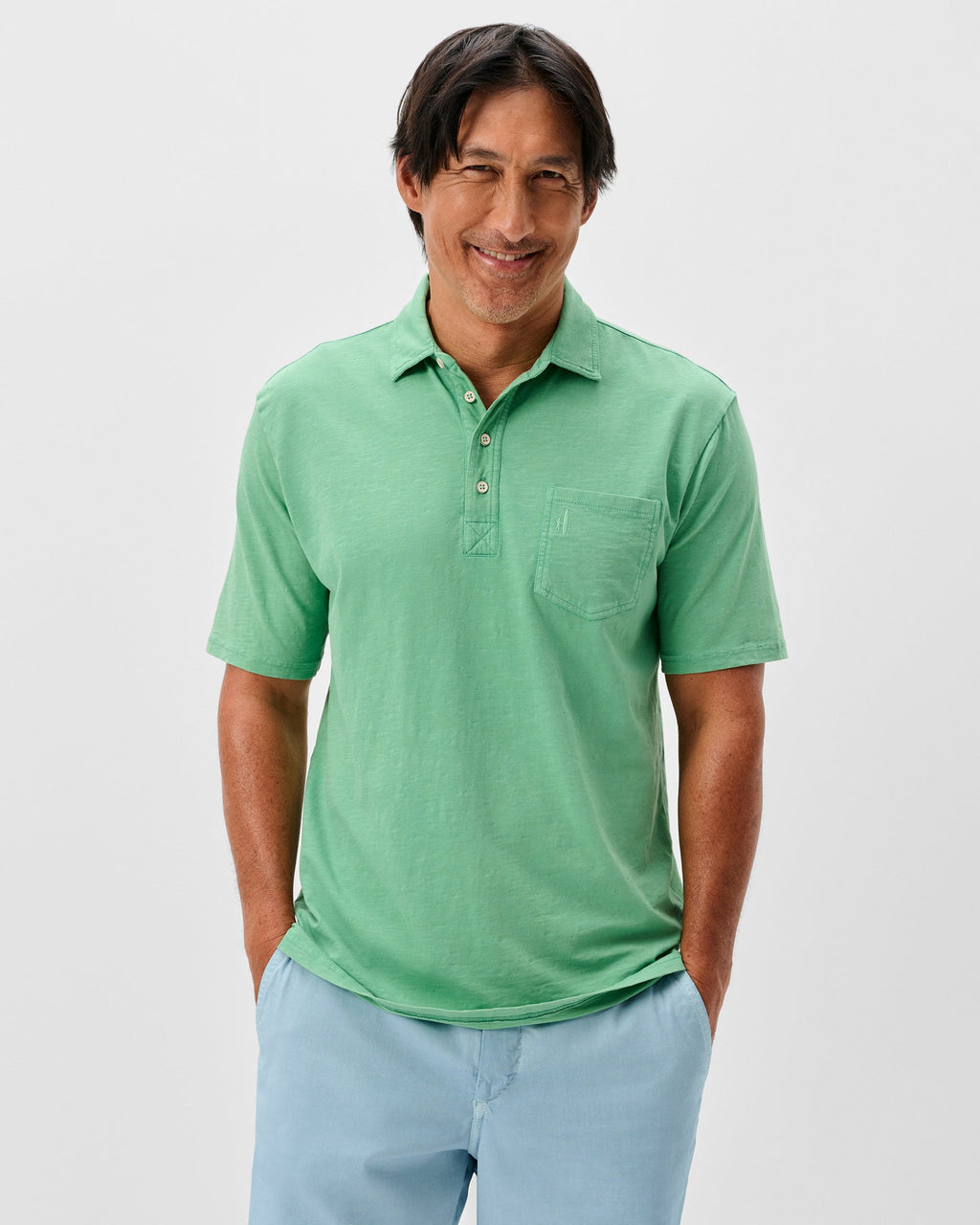 Johnnie-O Original 4-Button Polo - Coastal Wash, Honeydew